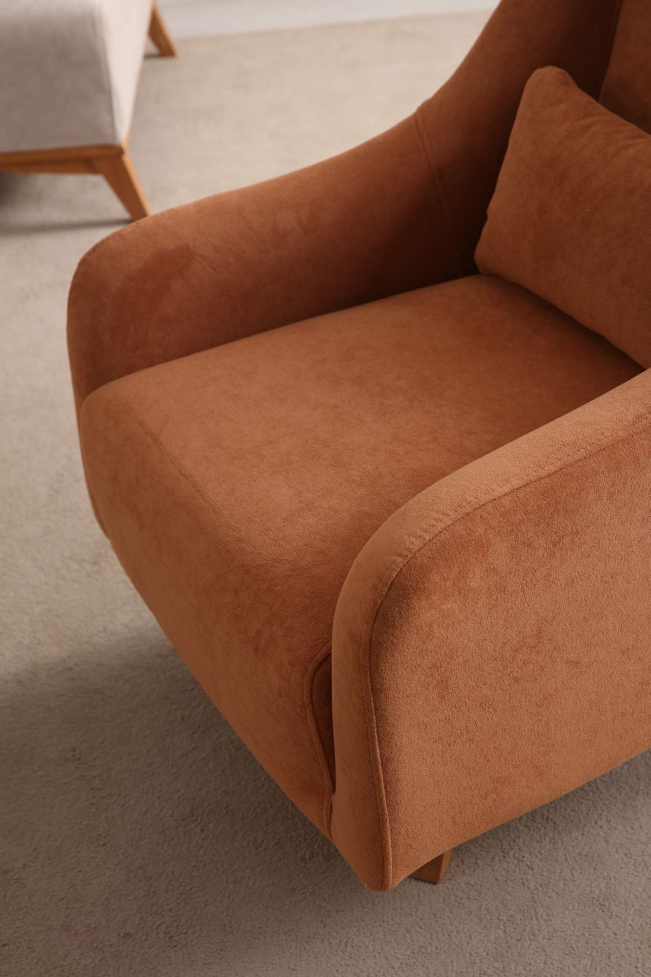 Hera Wingback Chair Polyester Orange