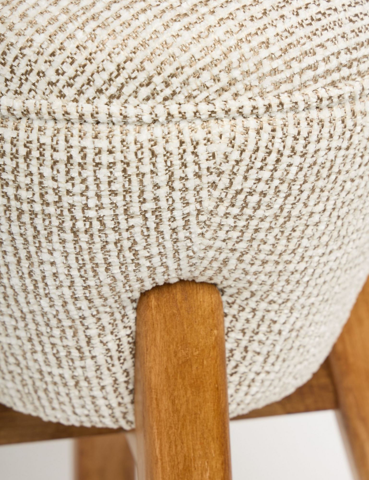 Hermod Stool Woven Fabric Cream Walnut