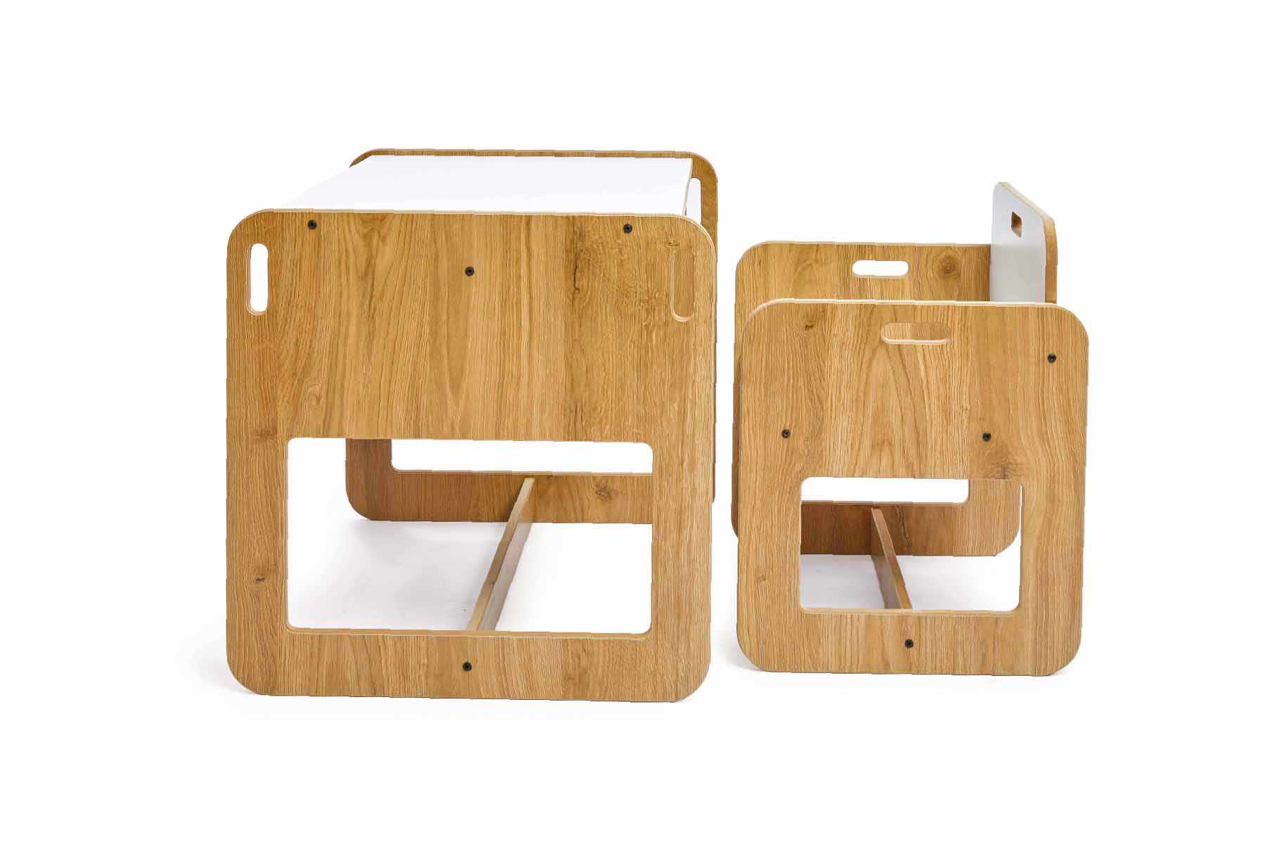 Dove Children's Table Set of 2 MDF White Natural