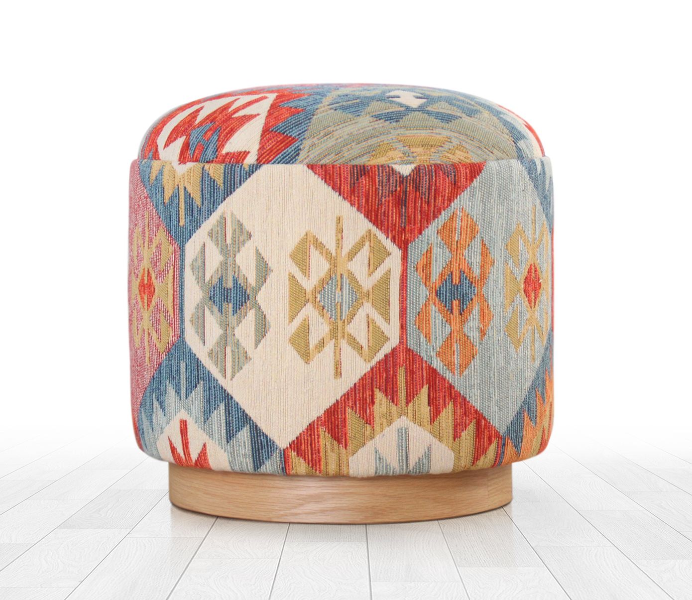 Ferruz Stool Cotton Linen Multicolored