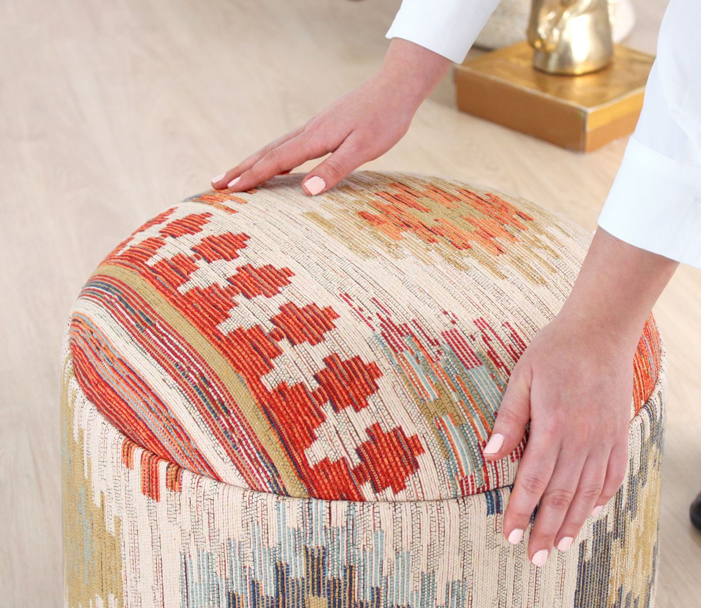 Sgabello Ferruz Cotone Lino Beige
