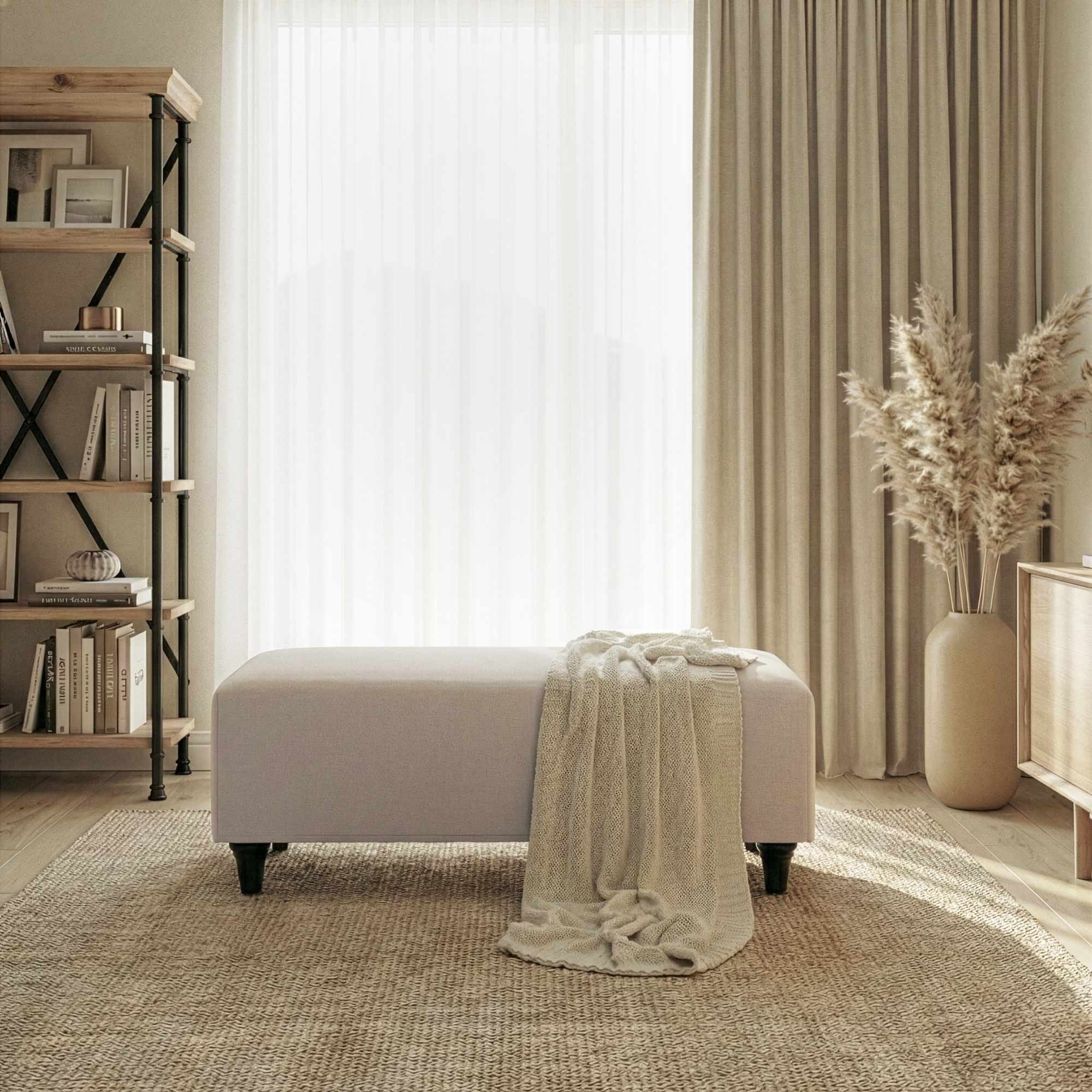 Flavia Pouf Linen Beige