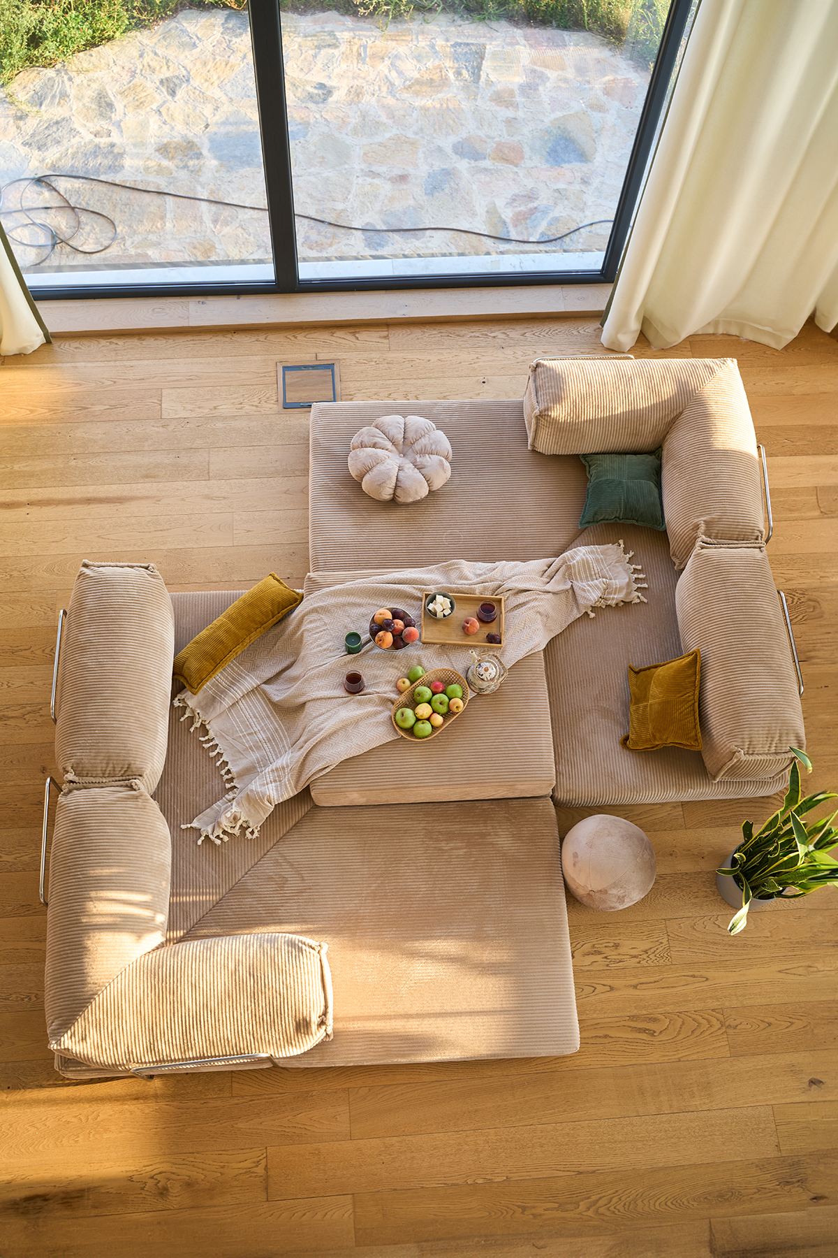 Kanyon Eckschlafsofa Cord Beige