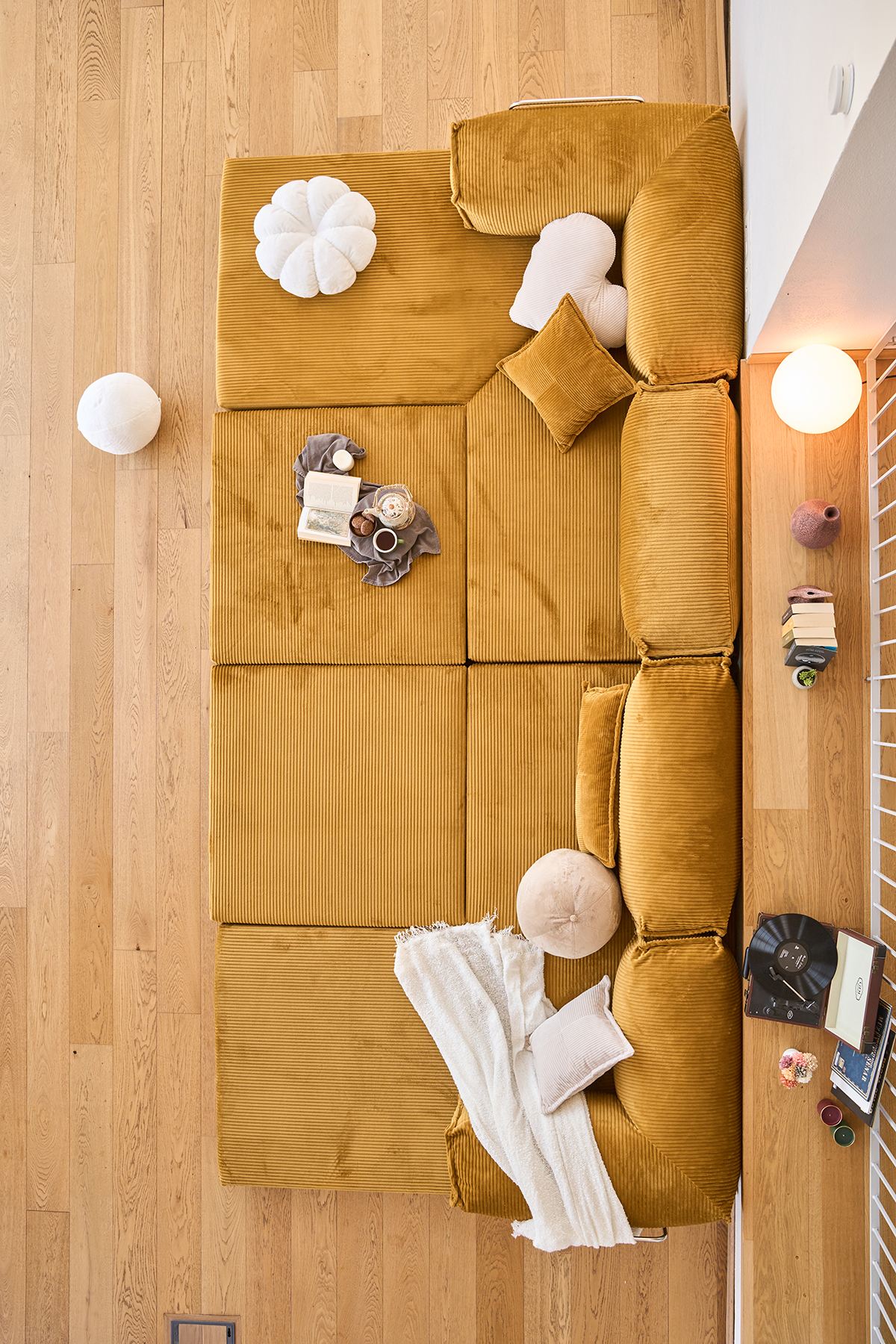 Kanyon Eckschlafsofa Cord Senfgelb