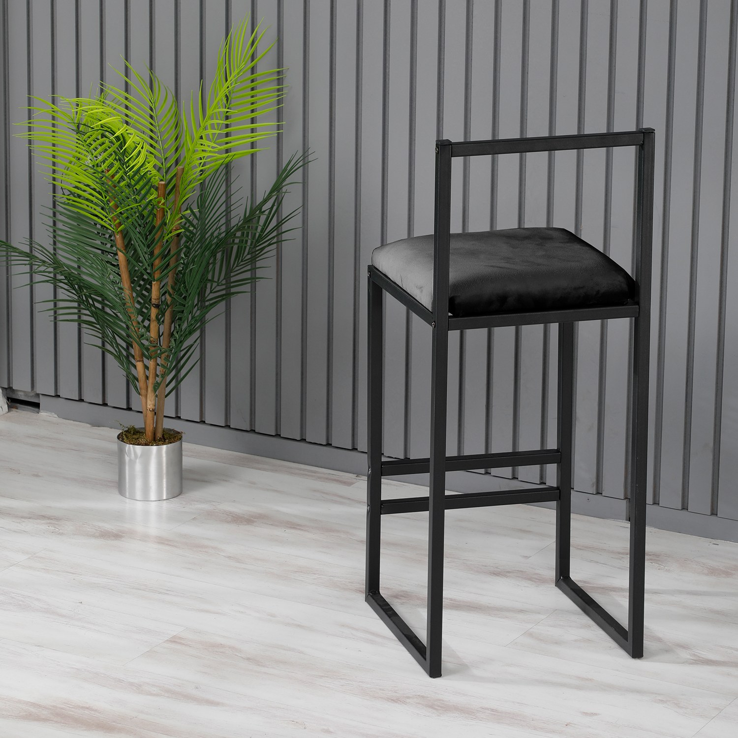 Nordisch Barhocker Metall Schwarz