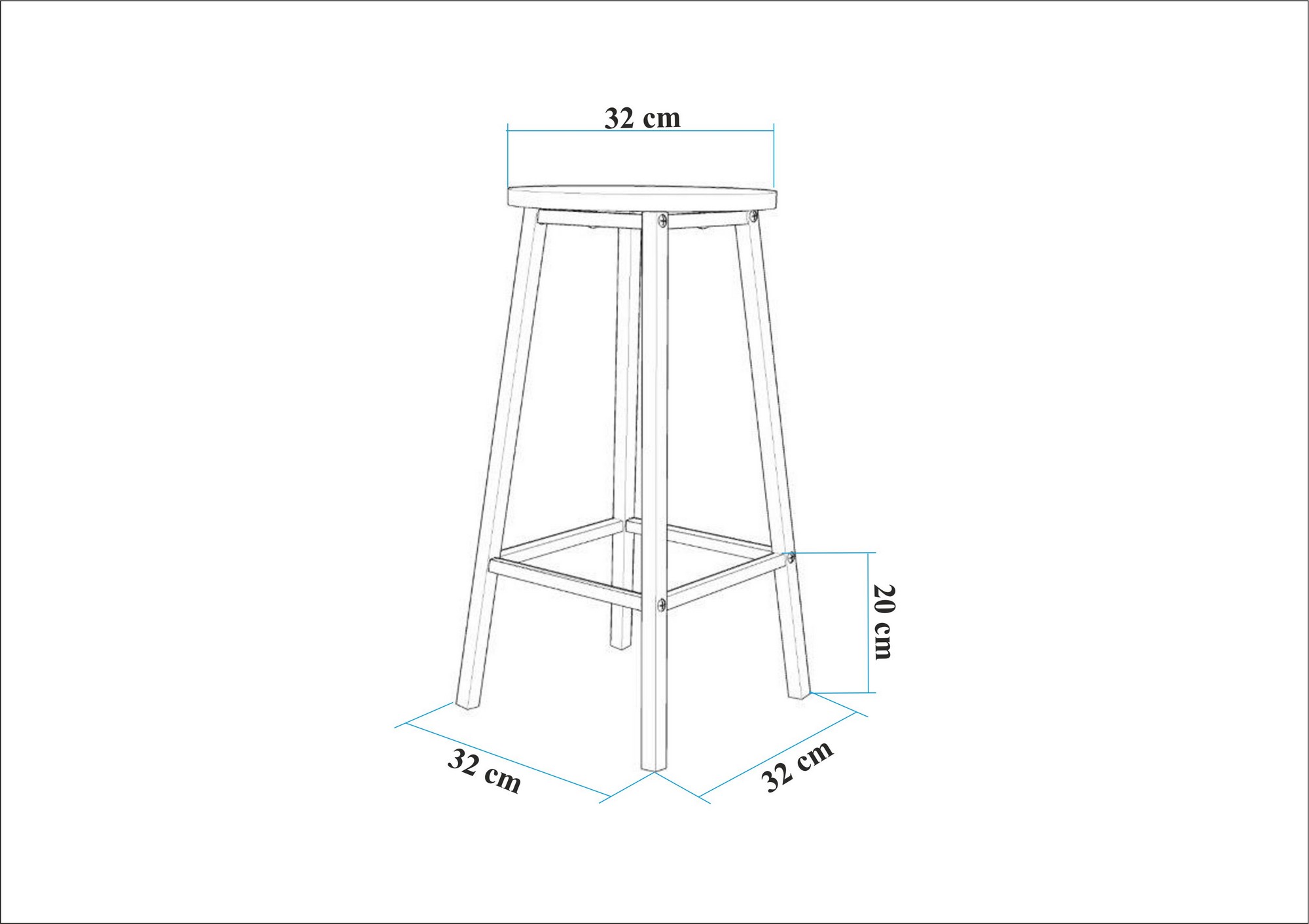 Mora Stool Wood-based Material Black