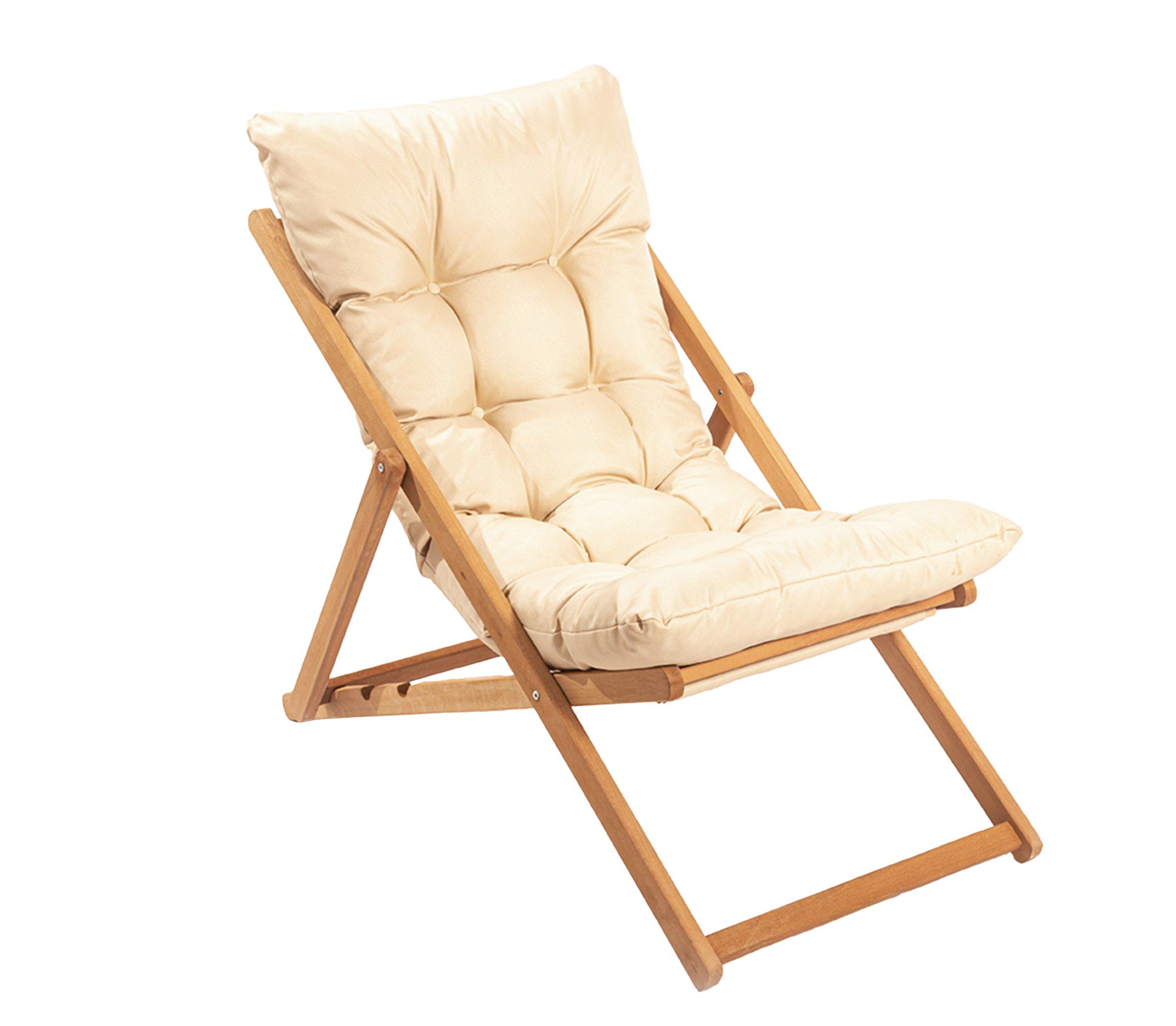 Gartenstuhl Buchenholz Massiv Braun Creme