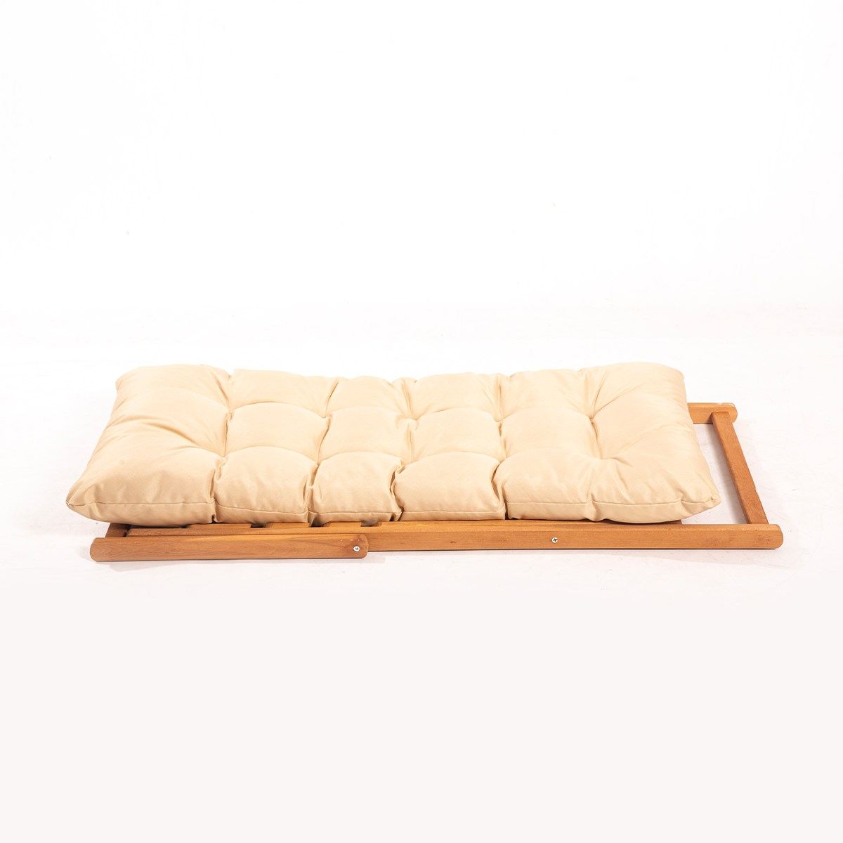 Garden Chair Solid Beech Wood Brown Cream