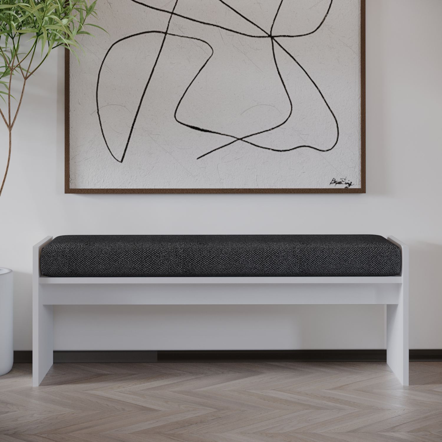 Perle Sitzbank Holzwerkstoff Weiß