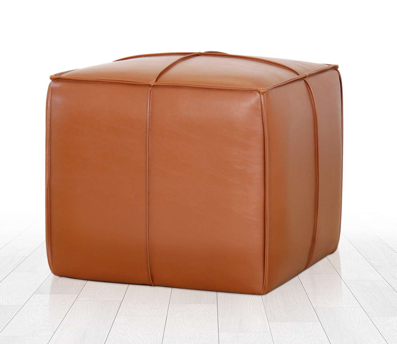 Stool Faux Leather Light Brown