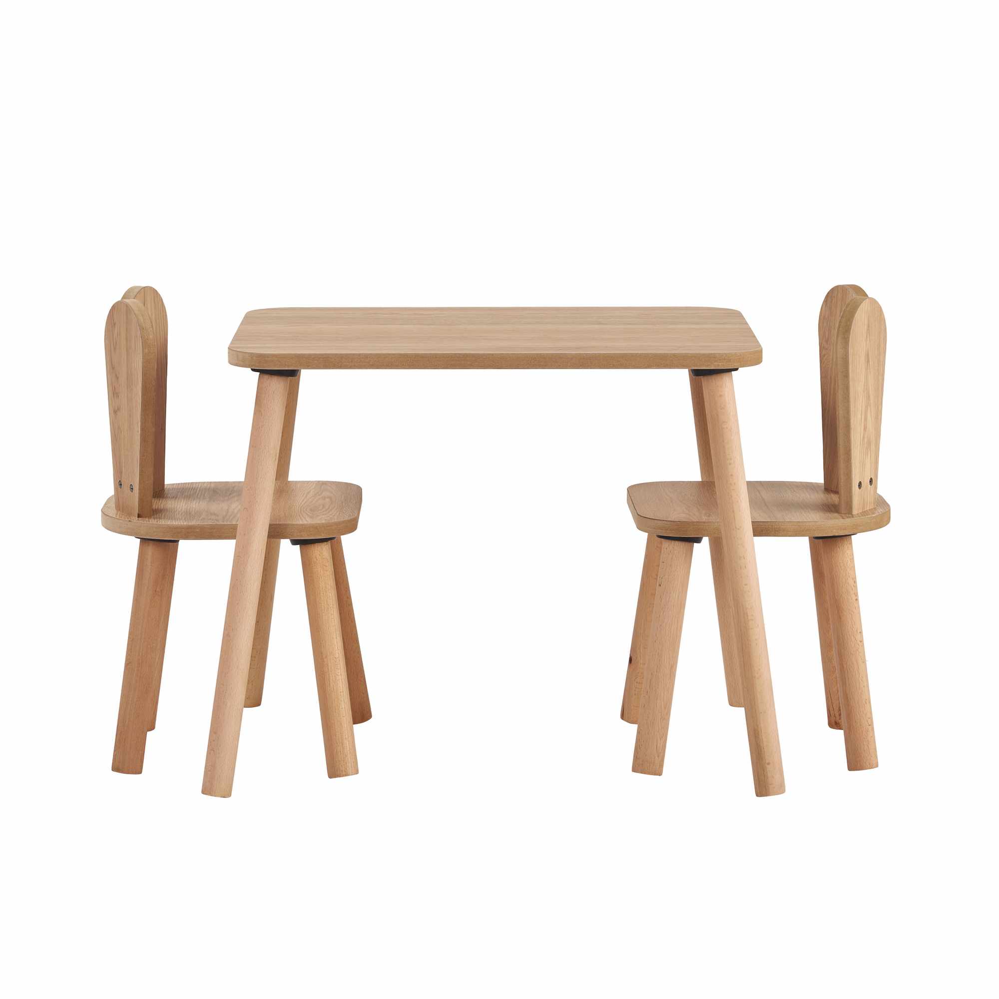 Children's table set of 3 wood-based material walnut