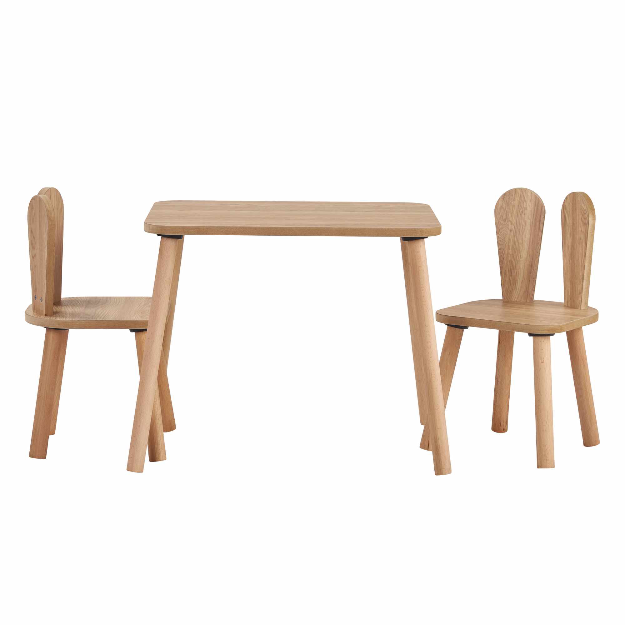 Children's table set of 3 wood-based material walnut