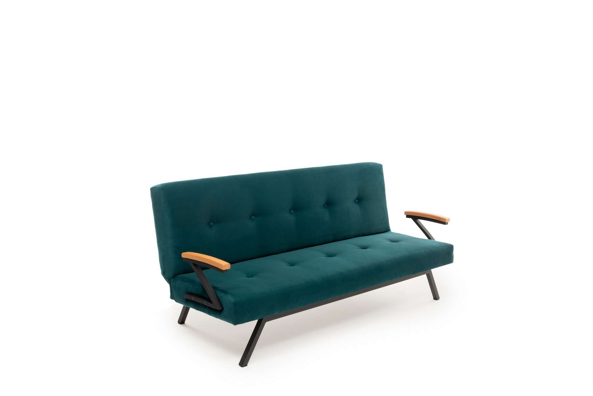 Zven 3-Seater Sofa Bed Polyester Fabric Petrol Green