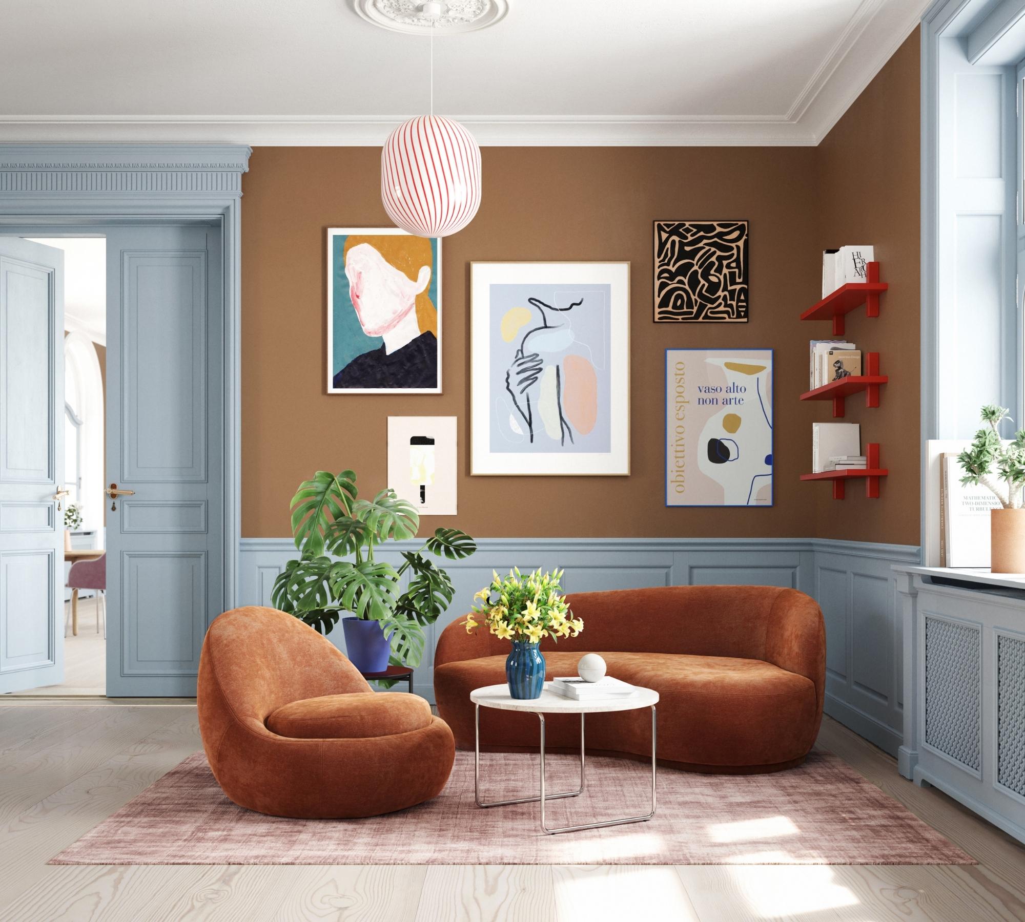 Babette Swivel Chair Moss Rust