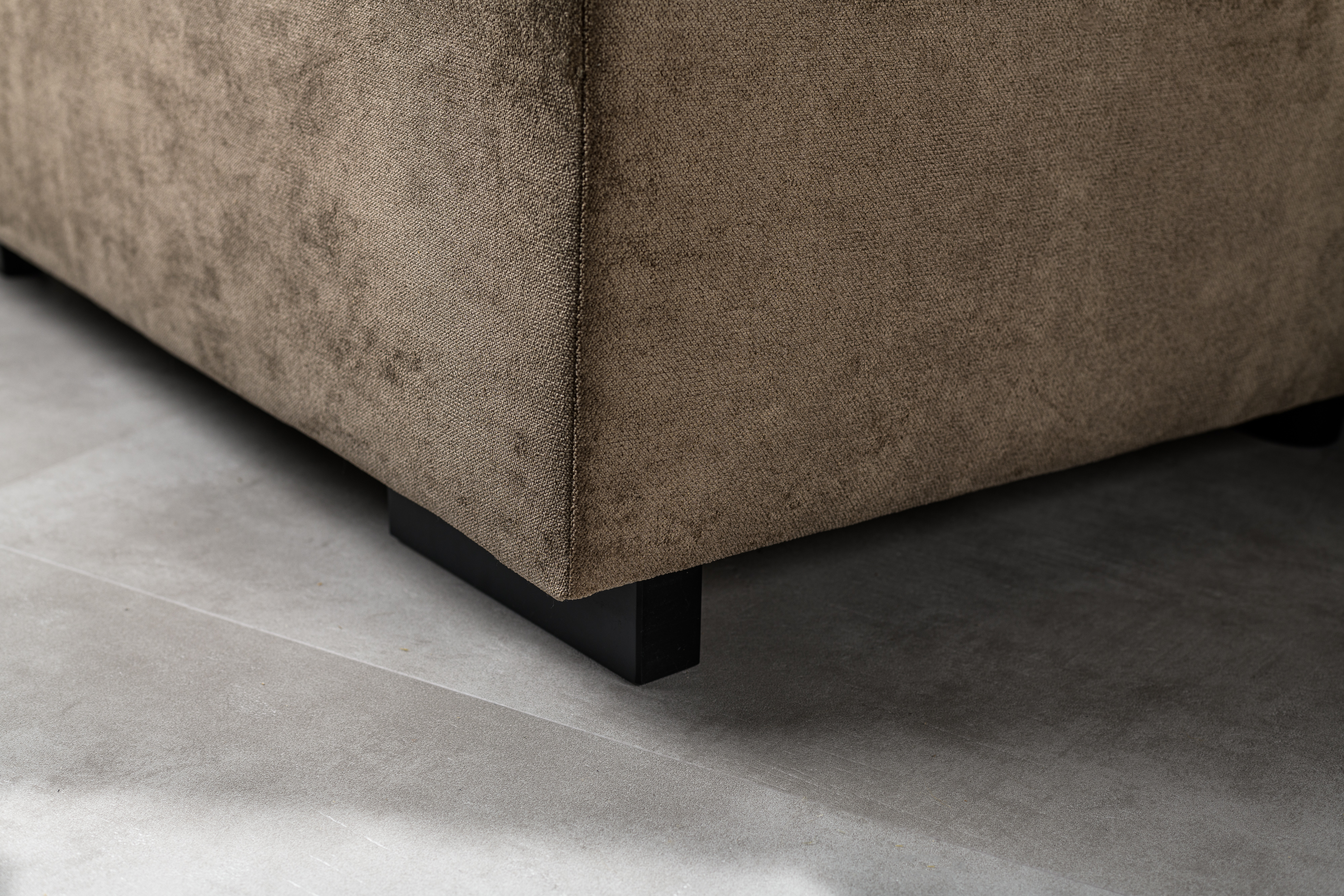 Sofa 3-Sitzer Chaiselongue Links Stoff Braun