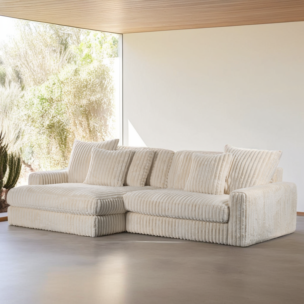 Sofa 3-Sitzer Cord Vito Creme