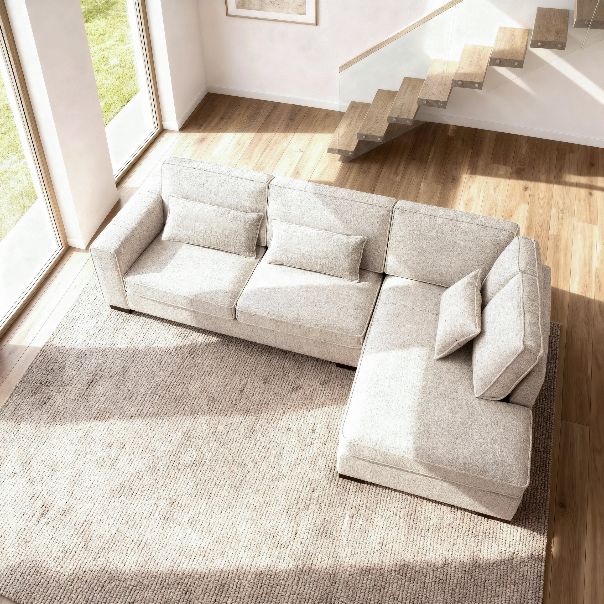 Corner Sofa Addison 3-Seater Beige