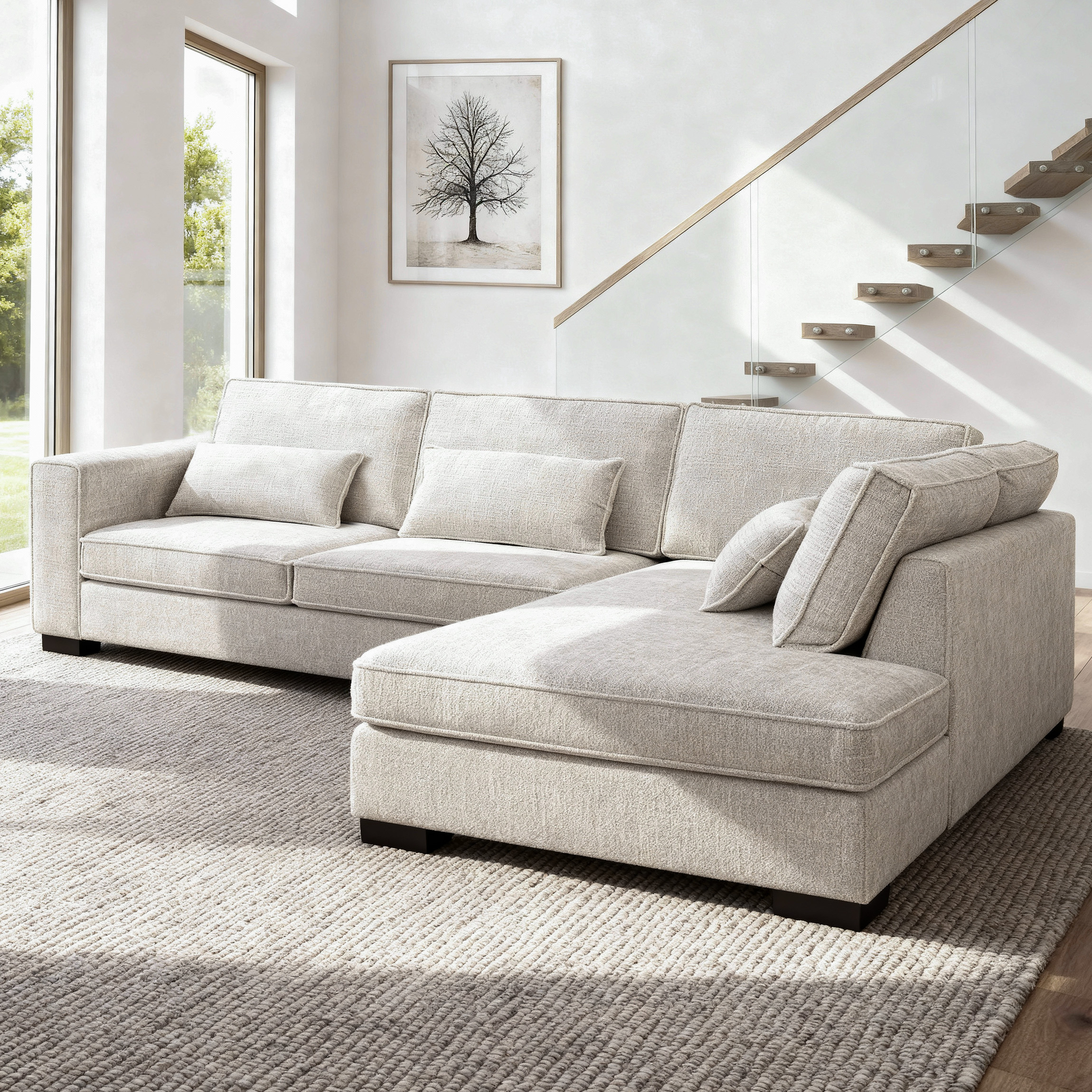 Corner Sofa Addison 3-Seater Beige