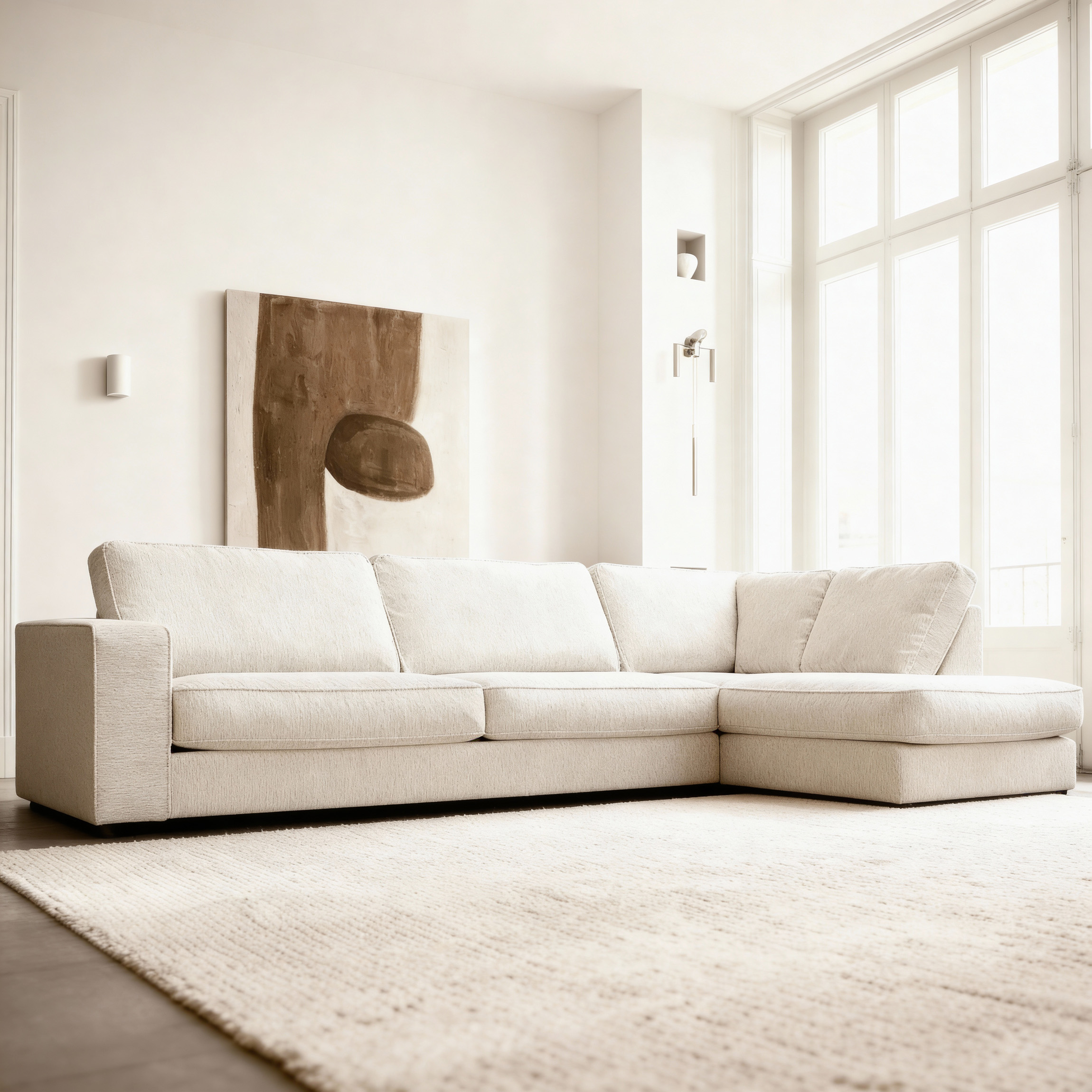 Ecksofa Easton Rechts 3-Sitzer Weiss