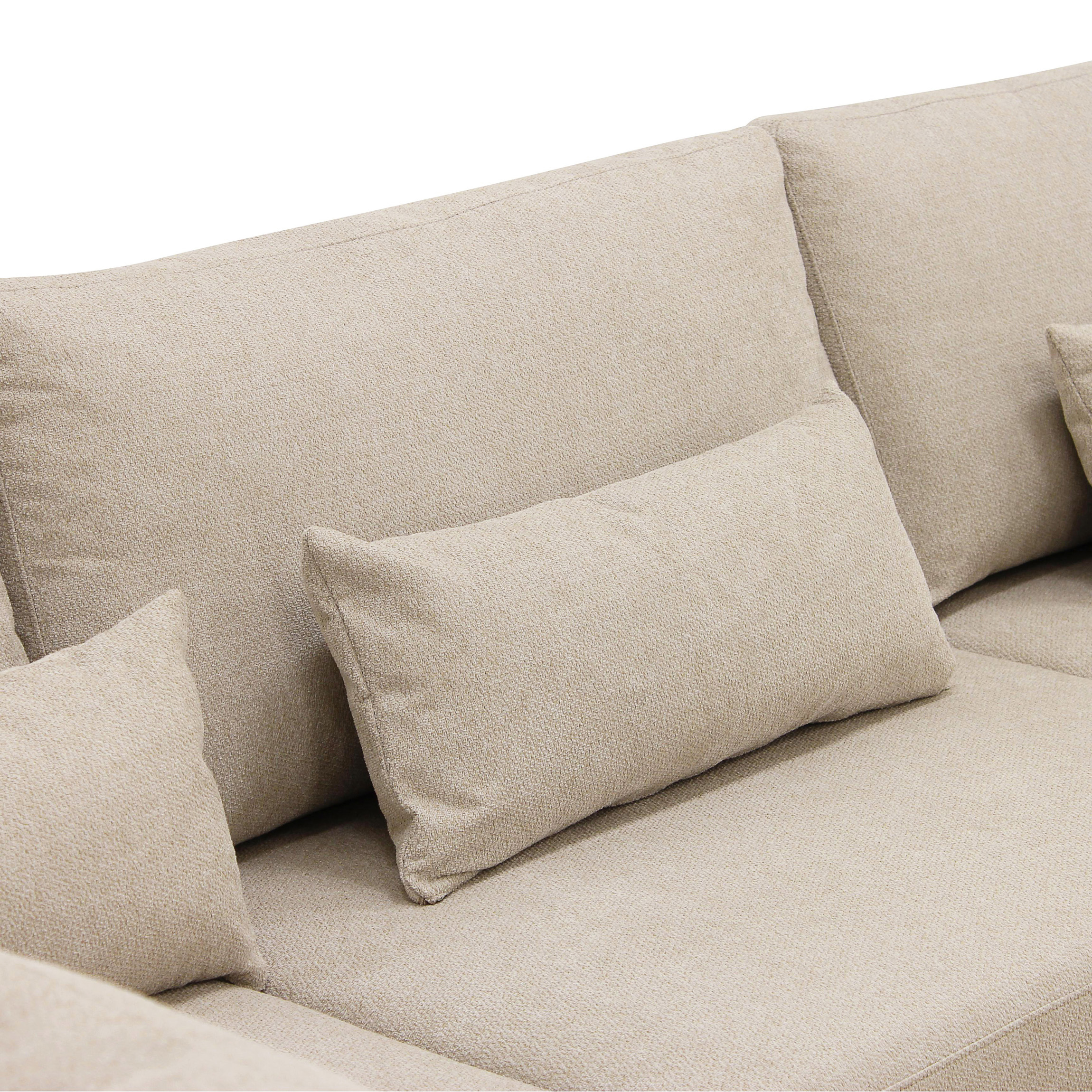 Ecksofa Paloma 3-Sitzer Links Stoff Beige