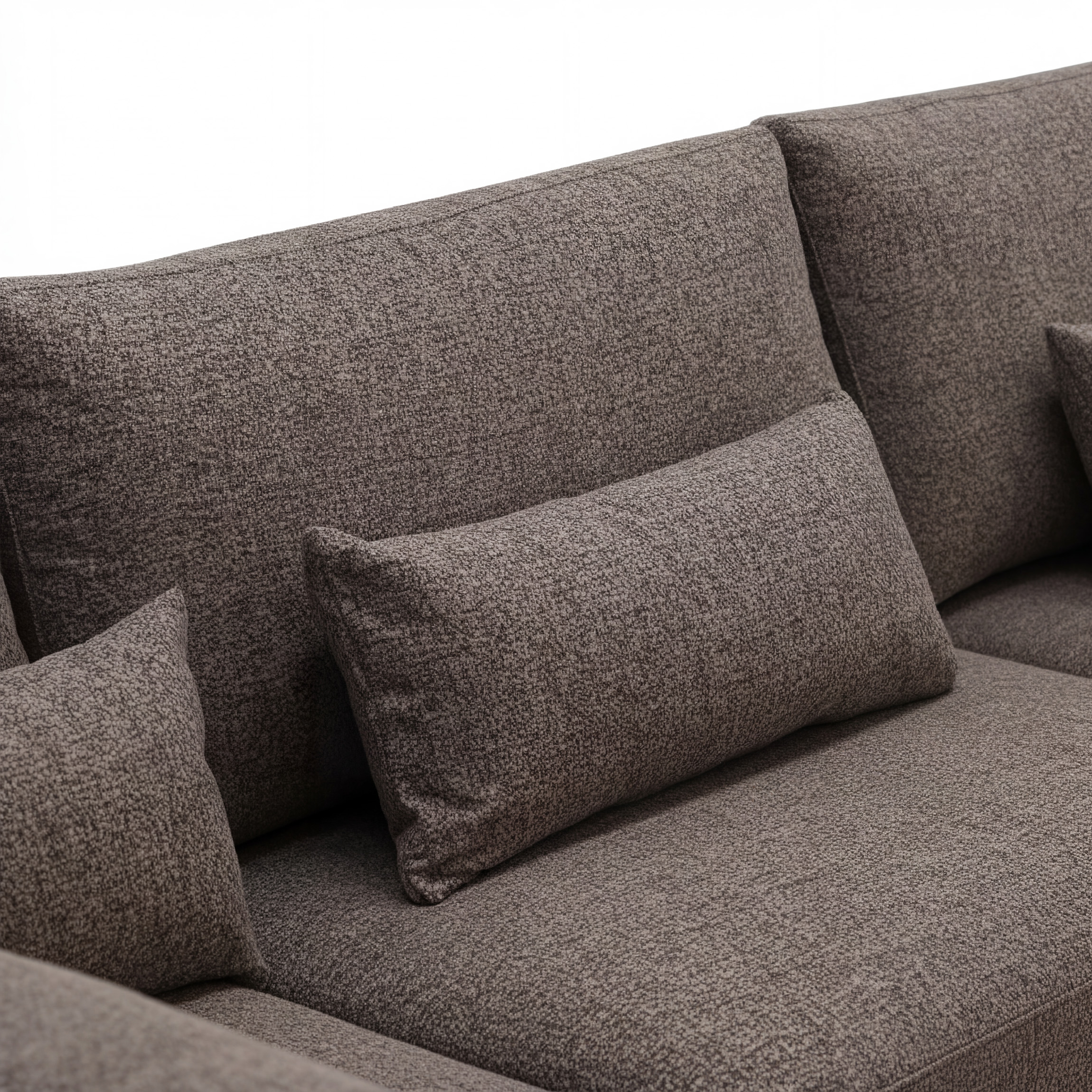 Ecksofa Paloma 3-Sitzer Links Stoff Braun