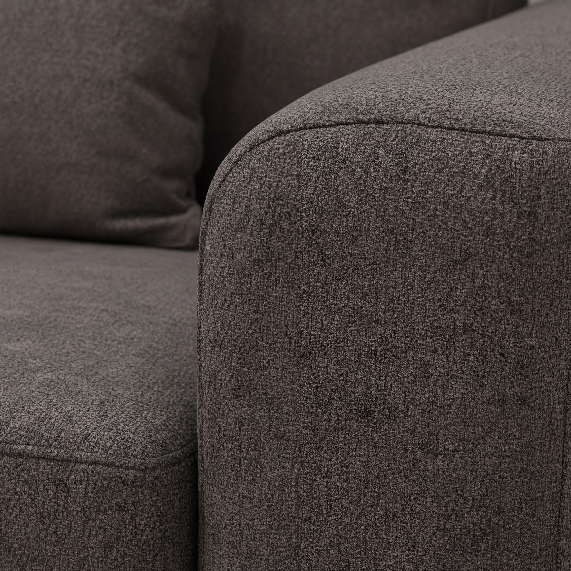 Ecksofa Paloma 3-Sitzer Links Stoff Braun