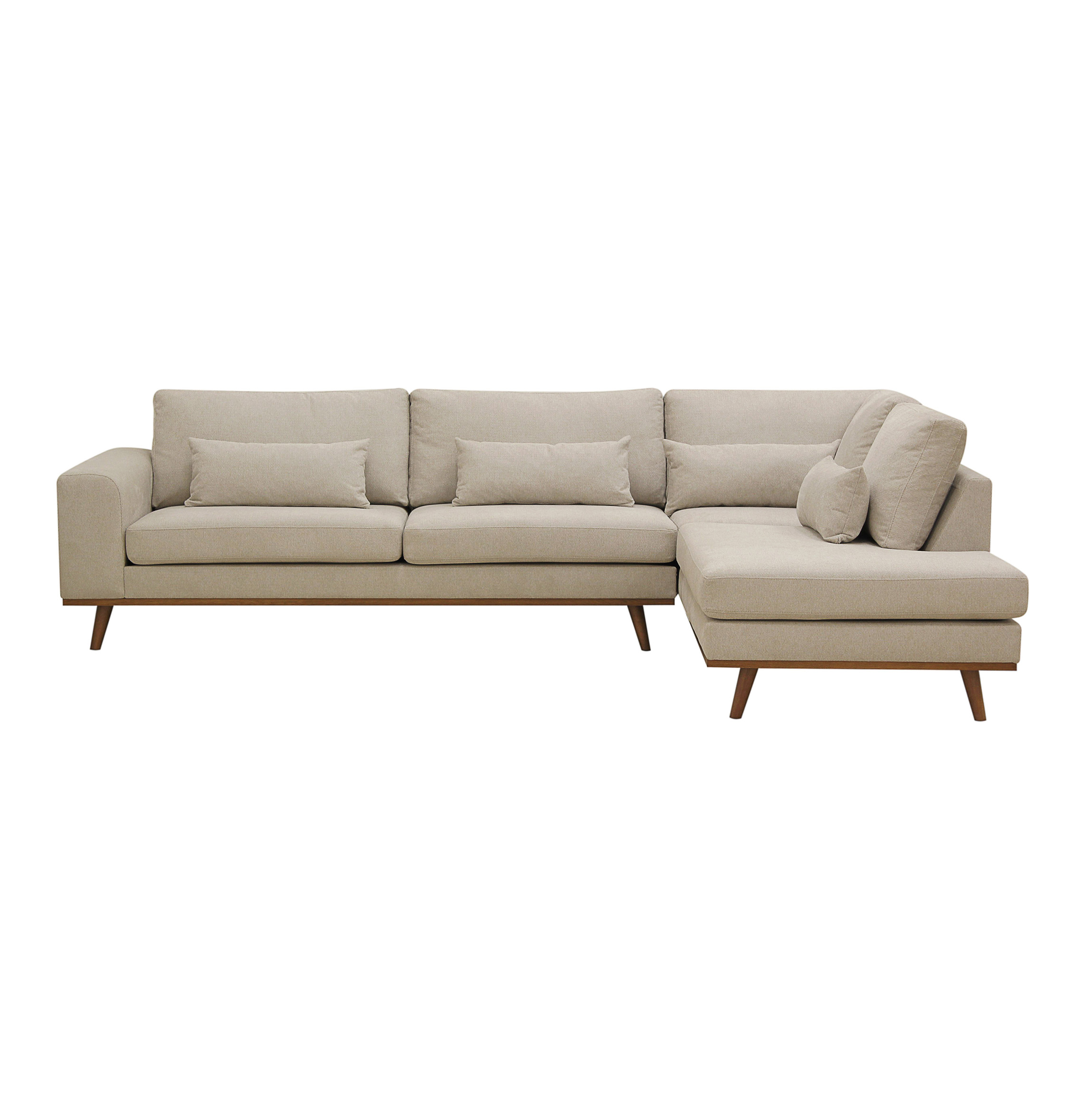 Corner Sofa Paloma 3-Seater Right Fabric Beige