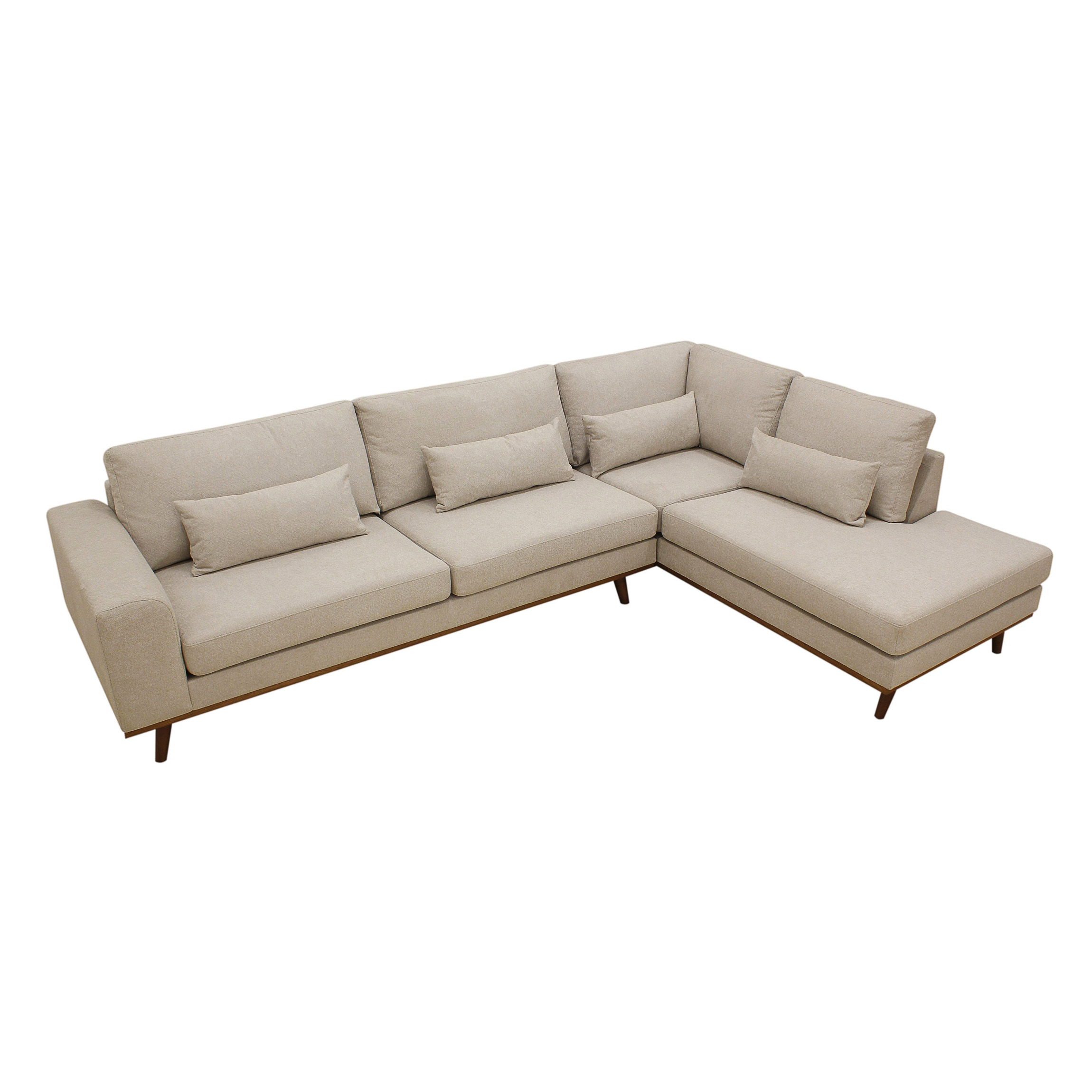 Ecksofa Paloma 3-Sitzer Rechts Stoff Beige