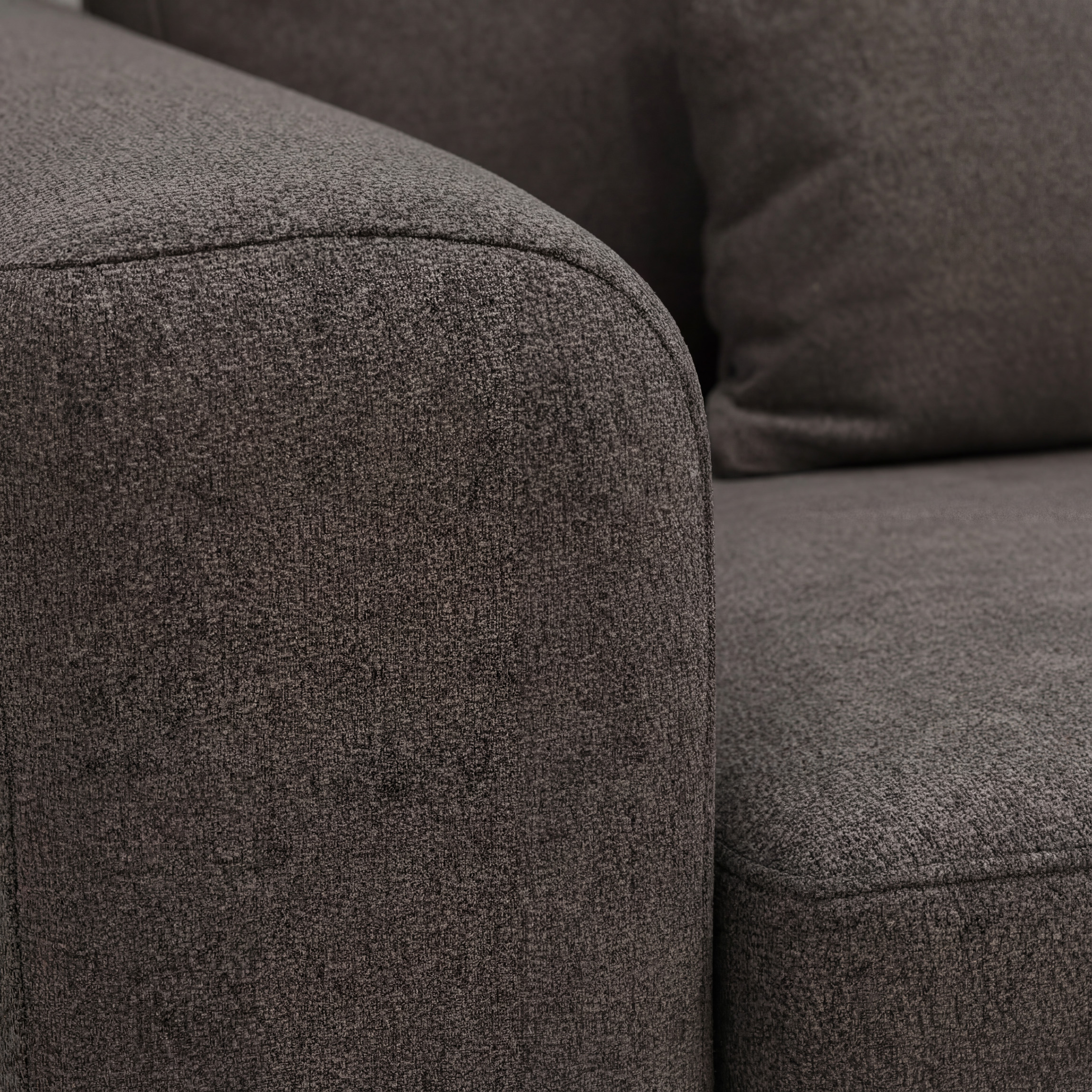 Corner Sofa Paloma 3-Seater Right Fabric Brown