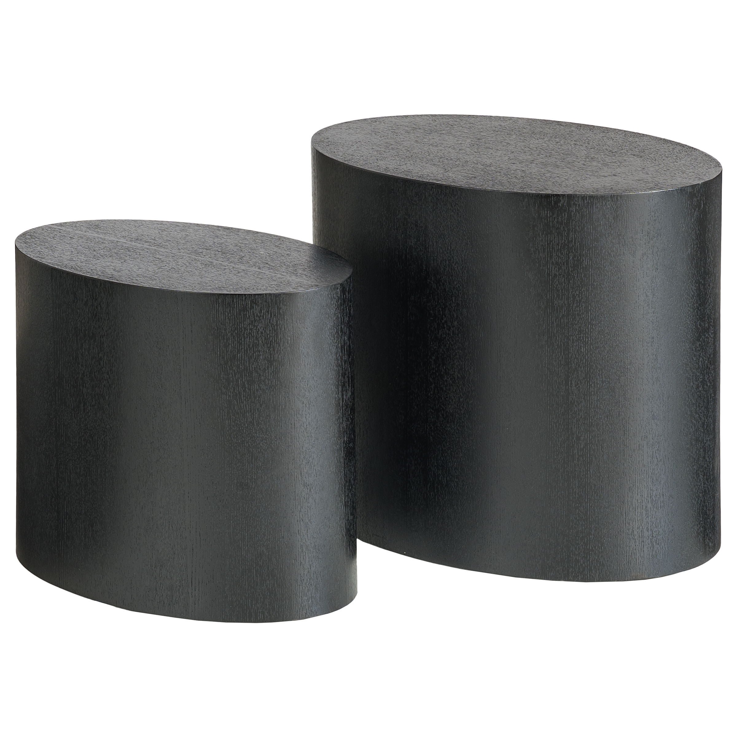 Beistelltisch Elipse 2er Set Holz Schwarz