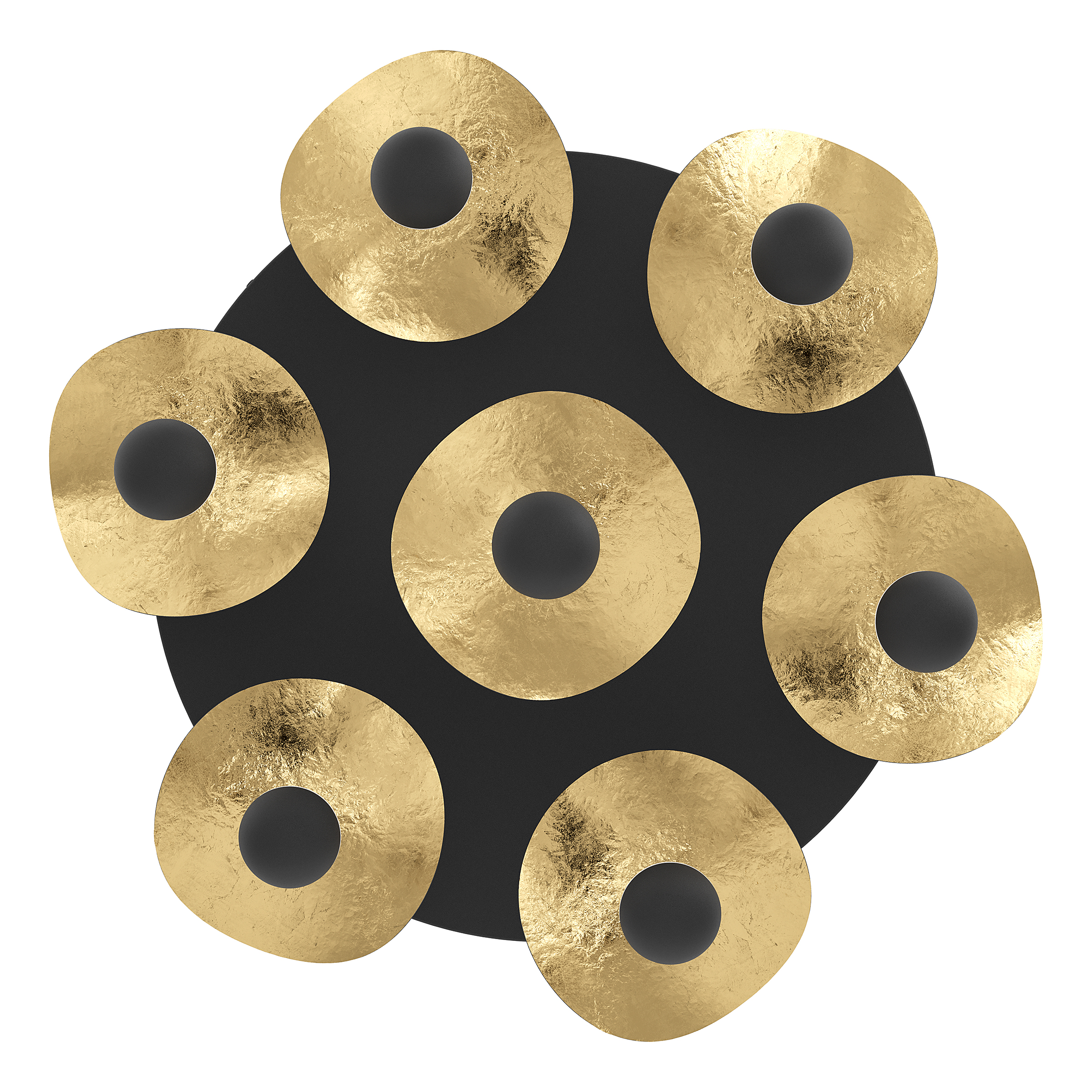 LED Ceiling Light Dracera 7-Light Steel Black Gold