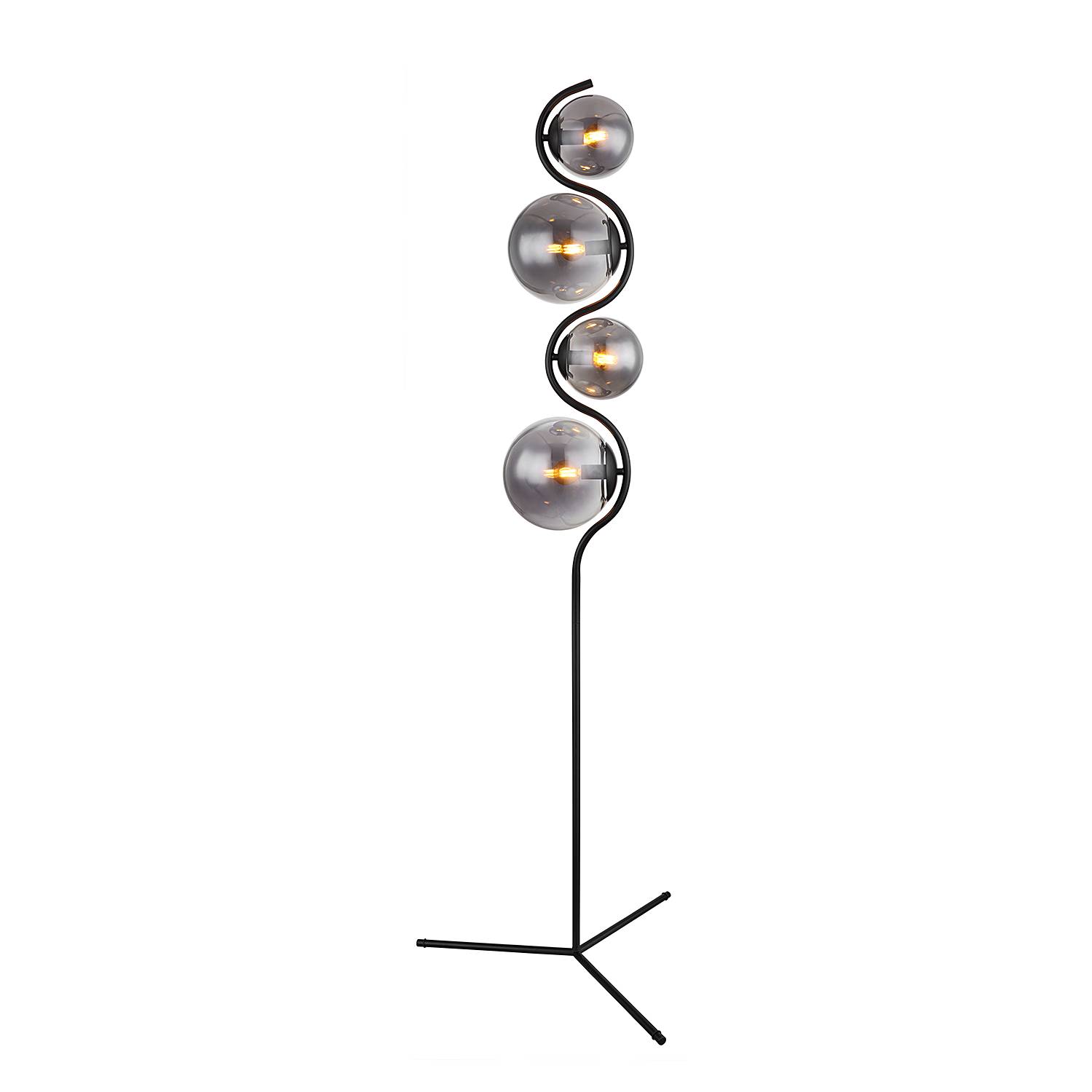 Floor lamp Porry 4-light colored glass iron