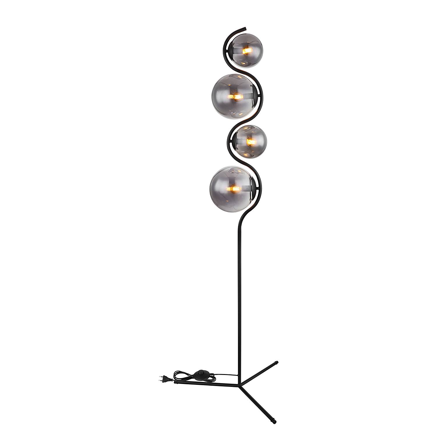 Floor lamp Porry 4-light colored glass iron