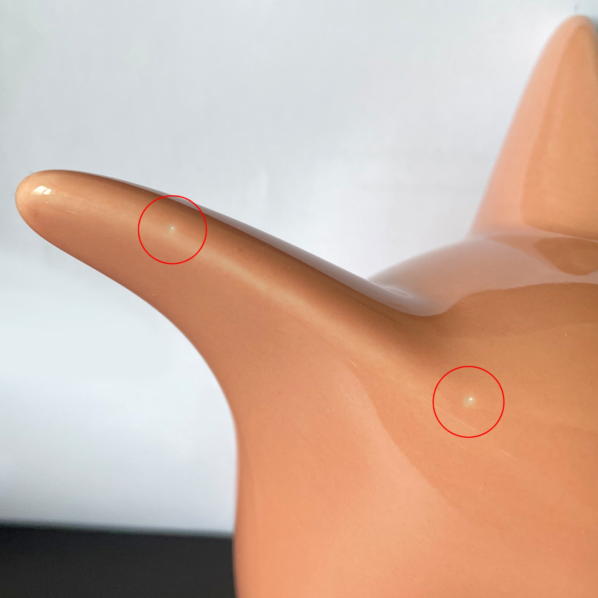Curious Penguin Decorative Figure Porcelain Salmon Pink