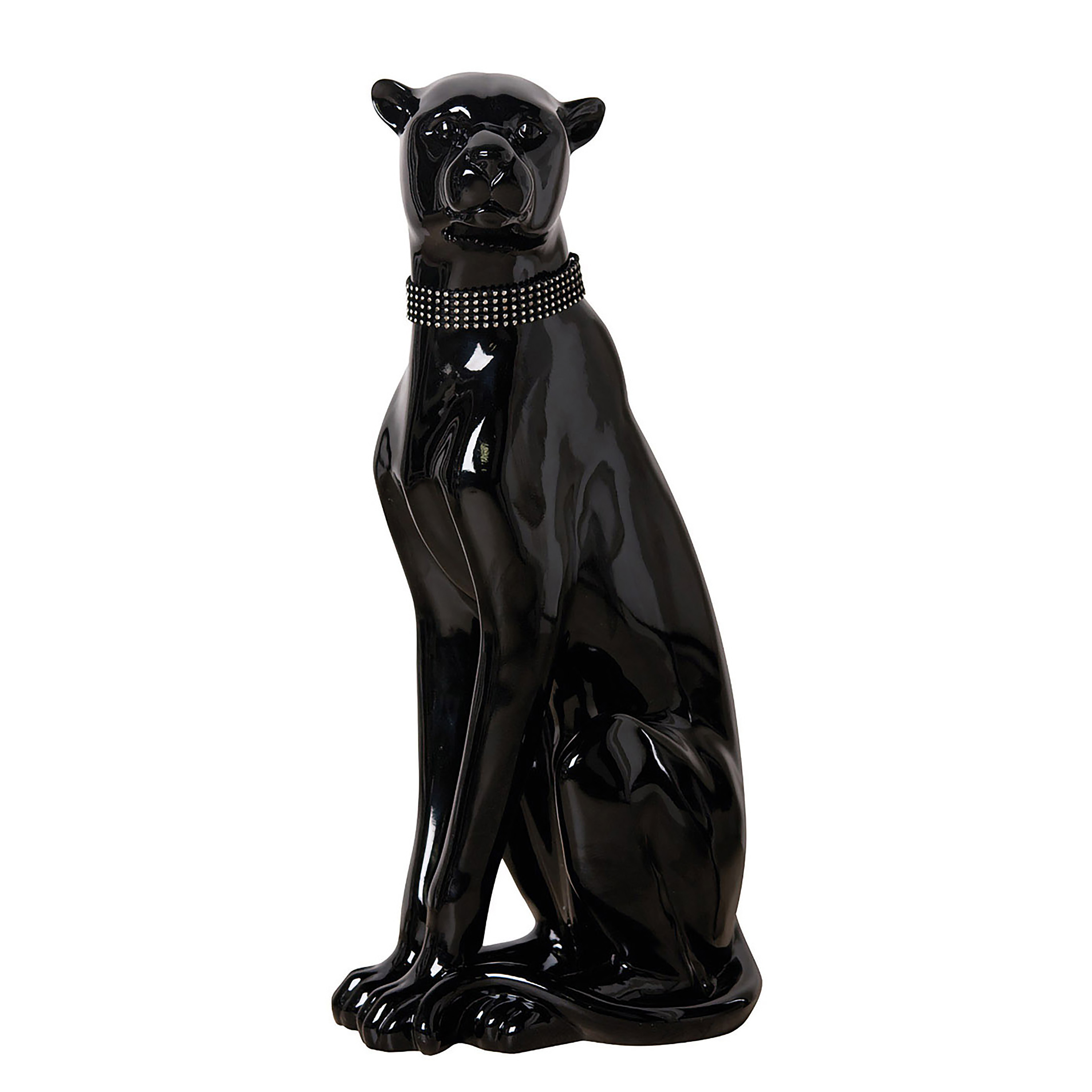 Figur Panther Schwarz Polyresin 23x60x32cm