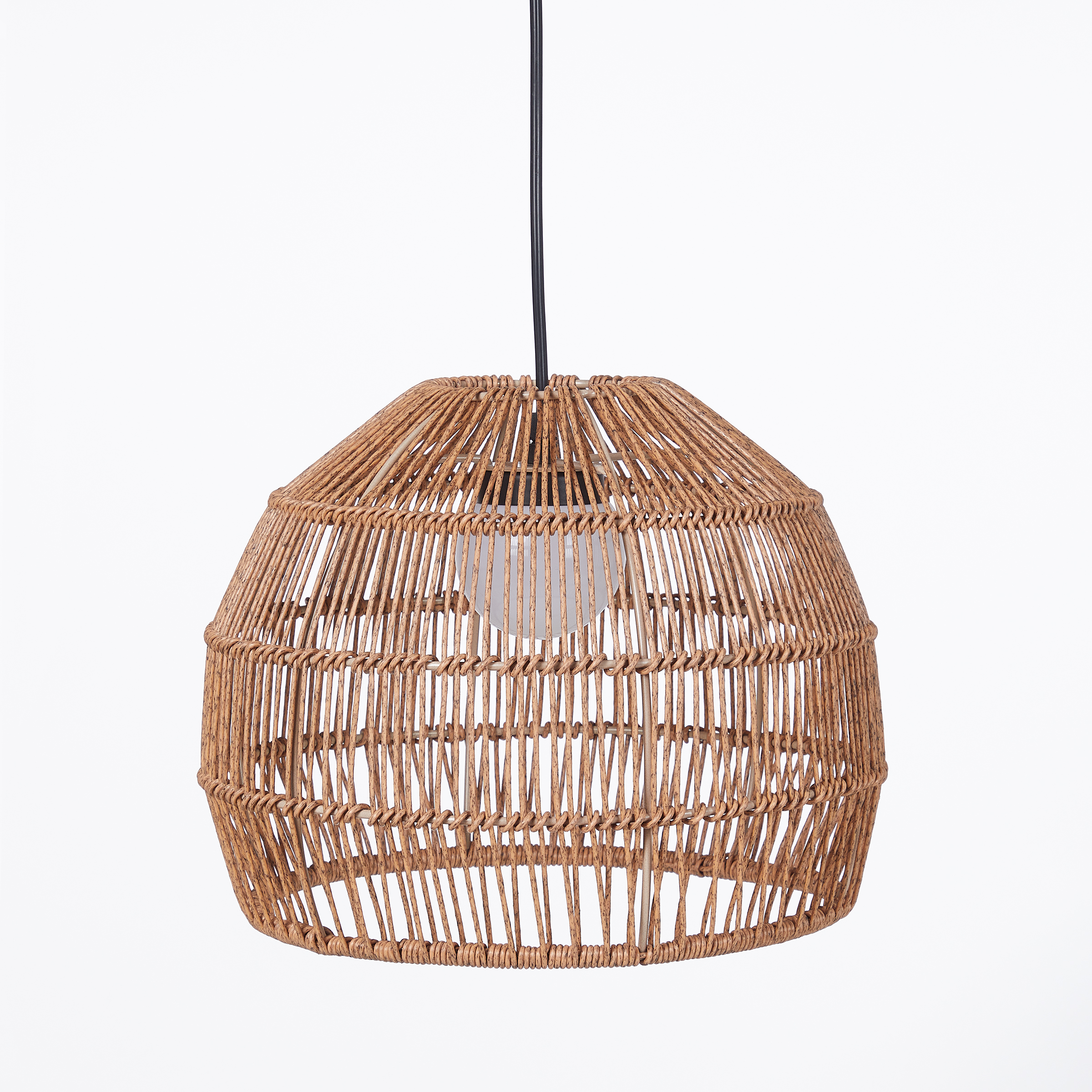 SOLANA Solar Pendant Light Polyethylene Steel Beige 32x32cm