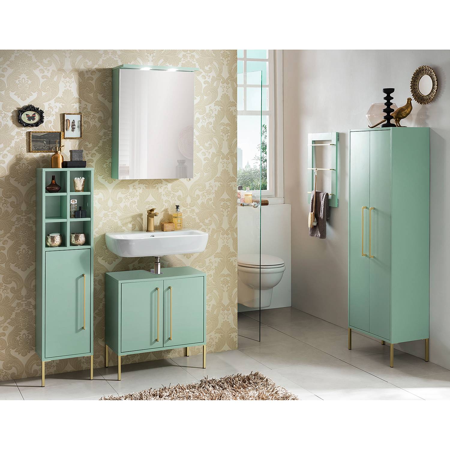 Sarah Mirror Cabinet Including Lighting Mint