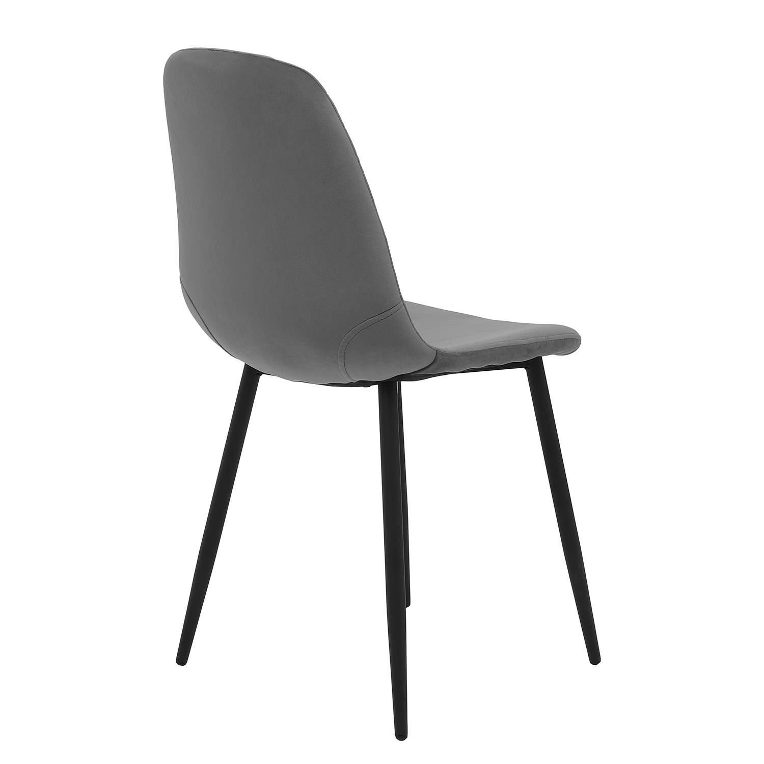 Rudine Dining Chair Set of 2 Microfiber Steel Black Grey