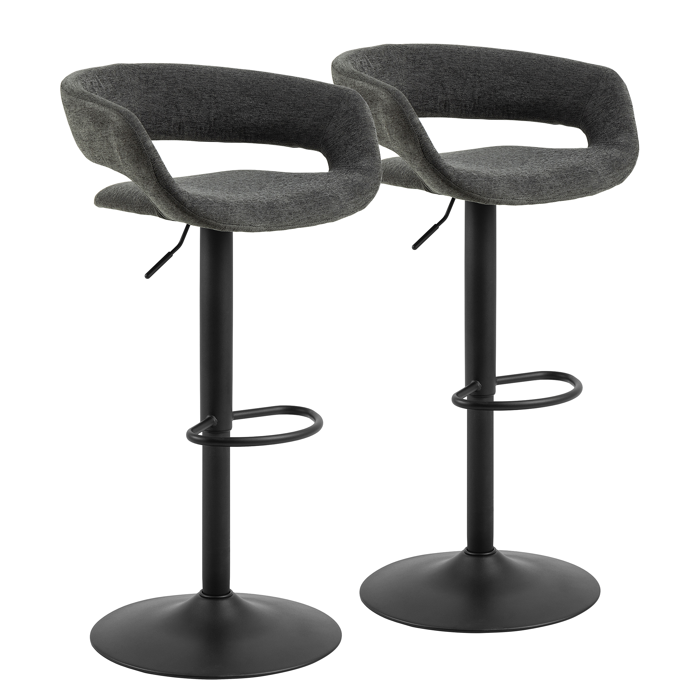 2x Sumaika Bar Stools Dark Grey