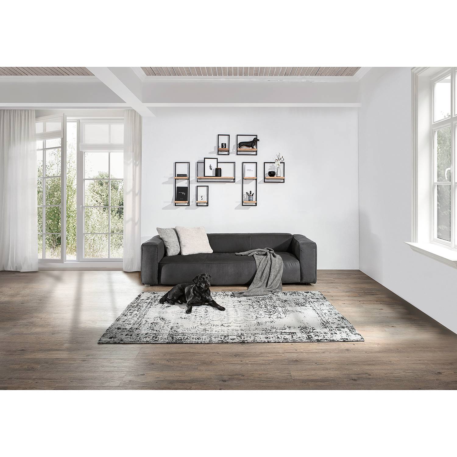 Mello IV Wall Shelf Acacia Black
