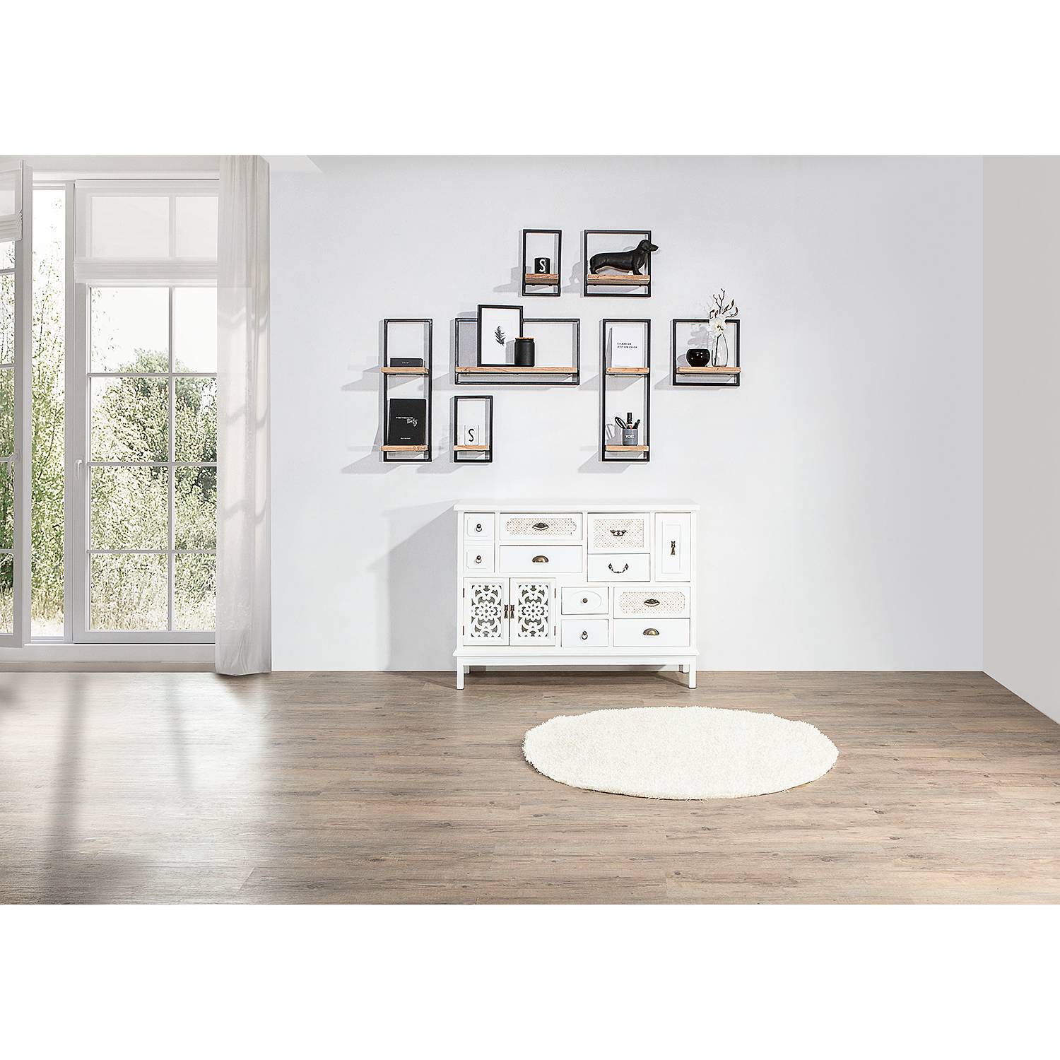 Mello IV Wall Shelf Acacia Black