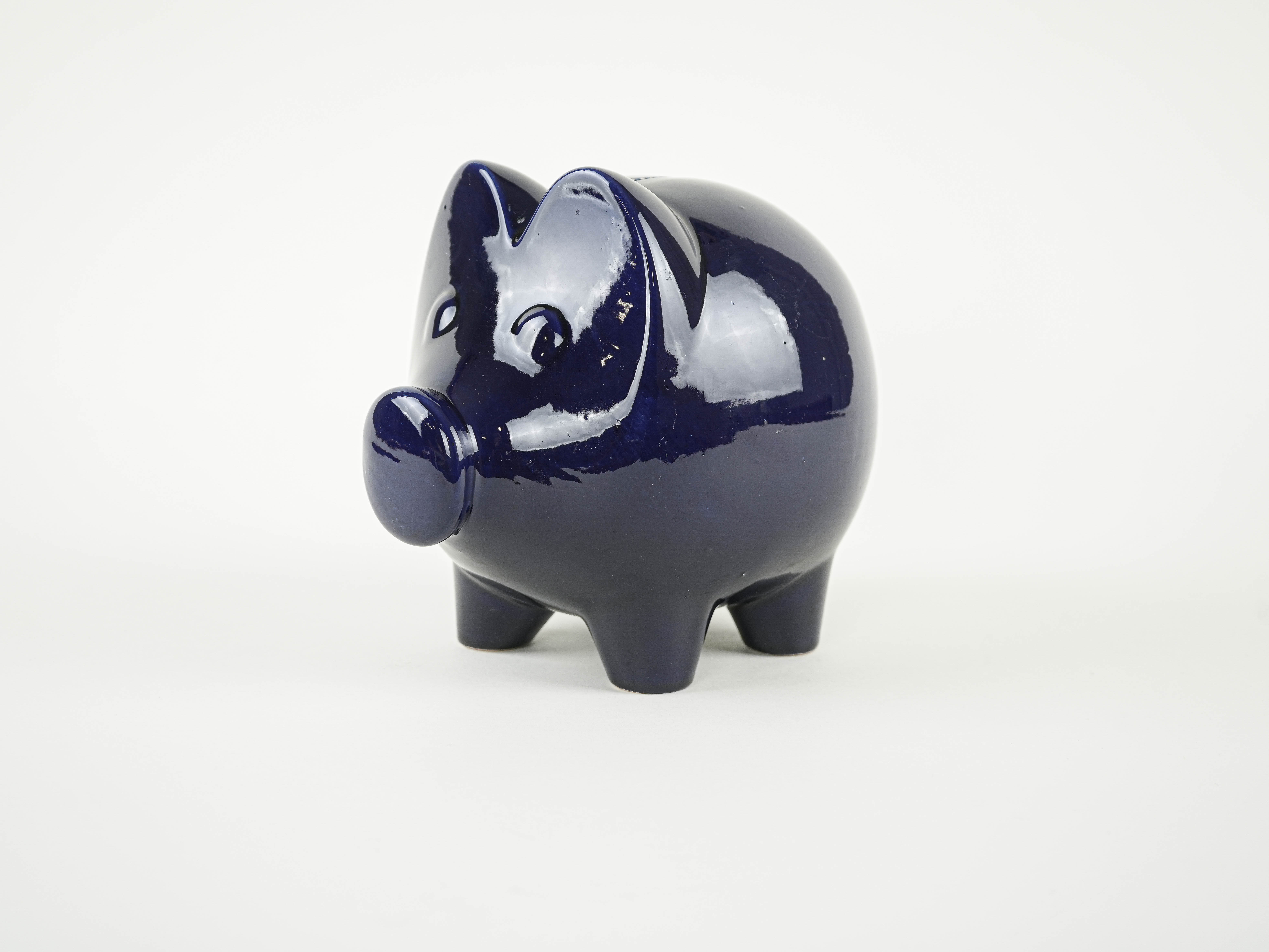 Sparschwein Marineblau 1970er Jahre