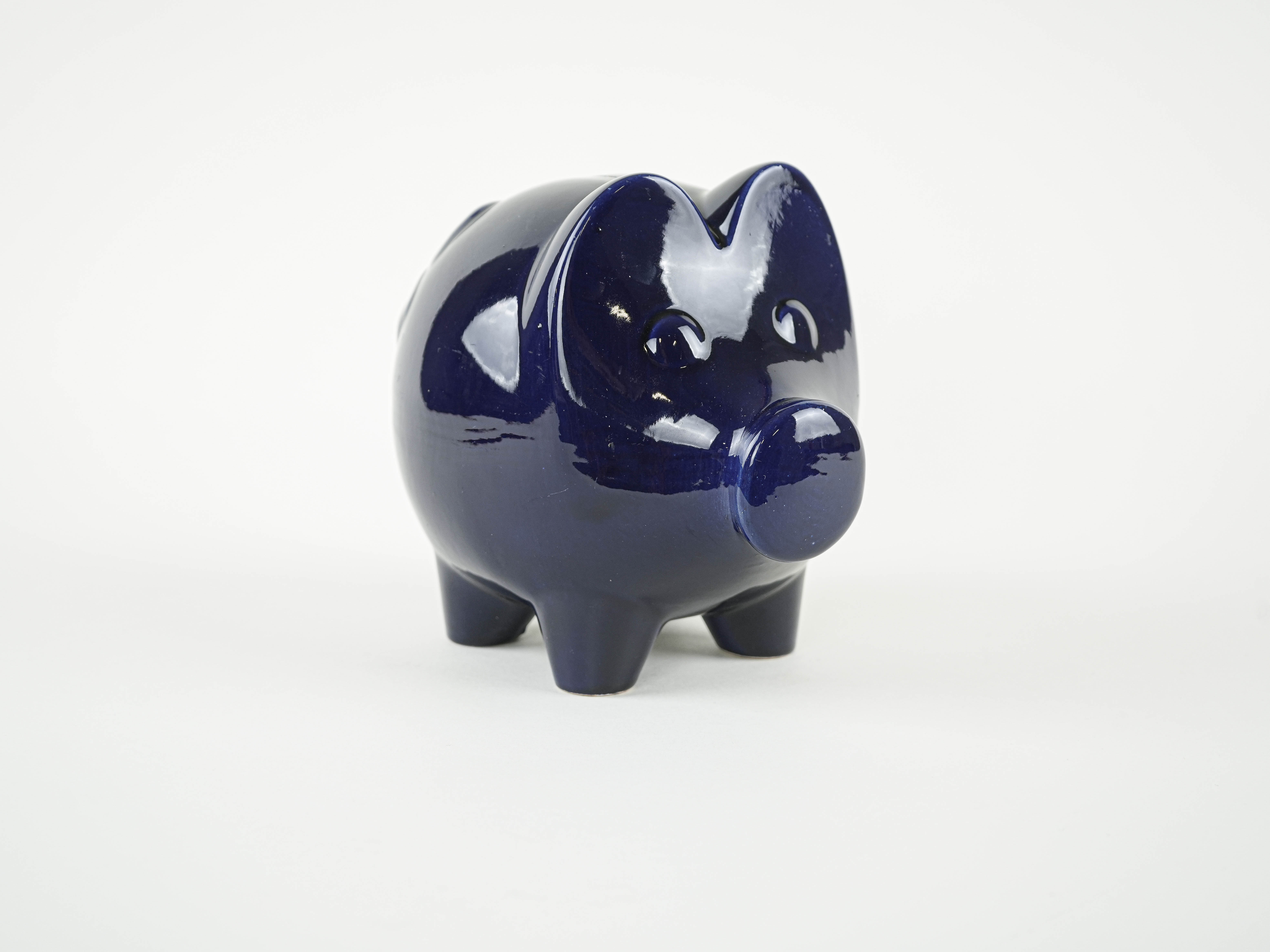 Sparschwein Marineblau 1970er Jahre