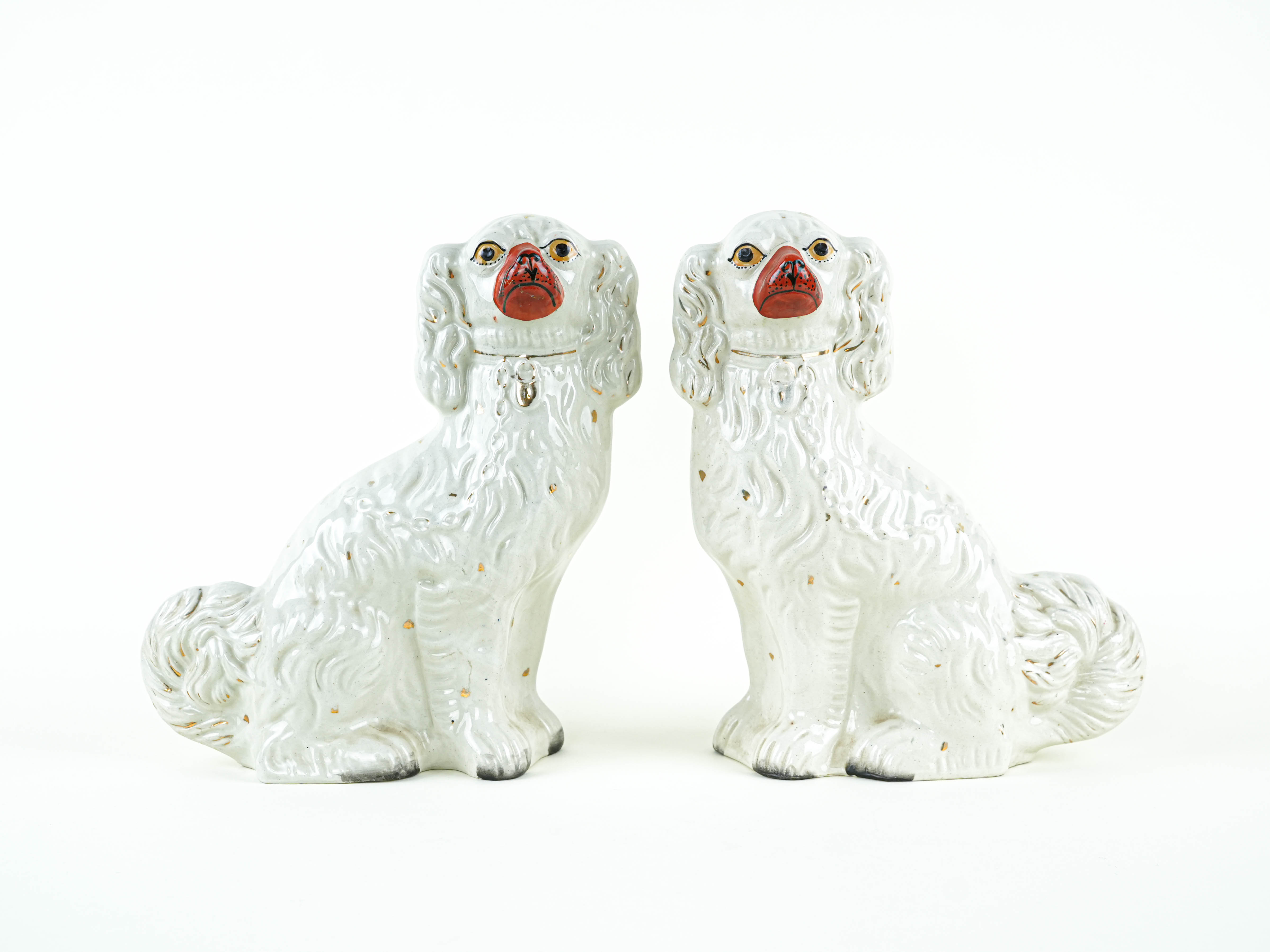 Spaniel Figures Ceramic White