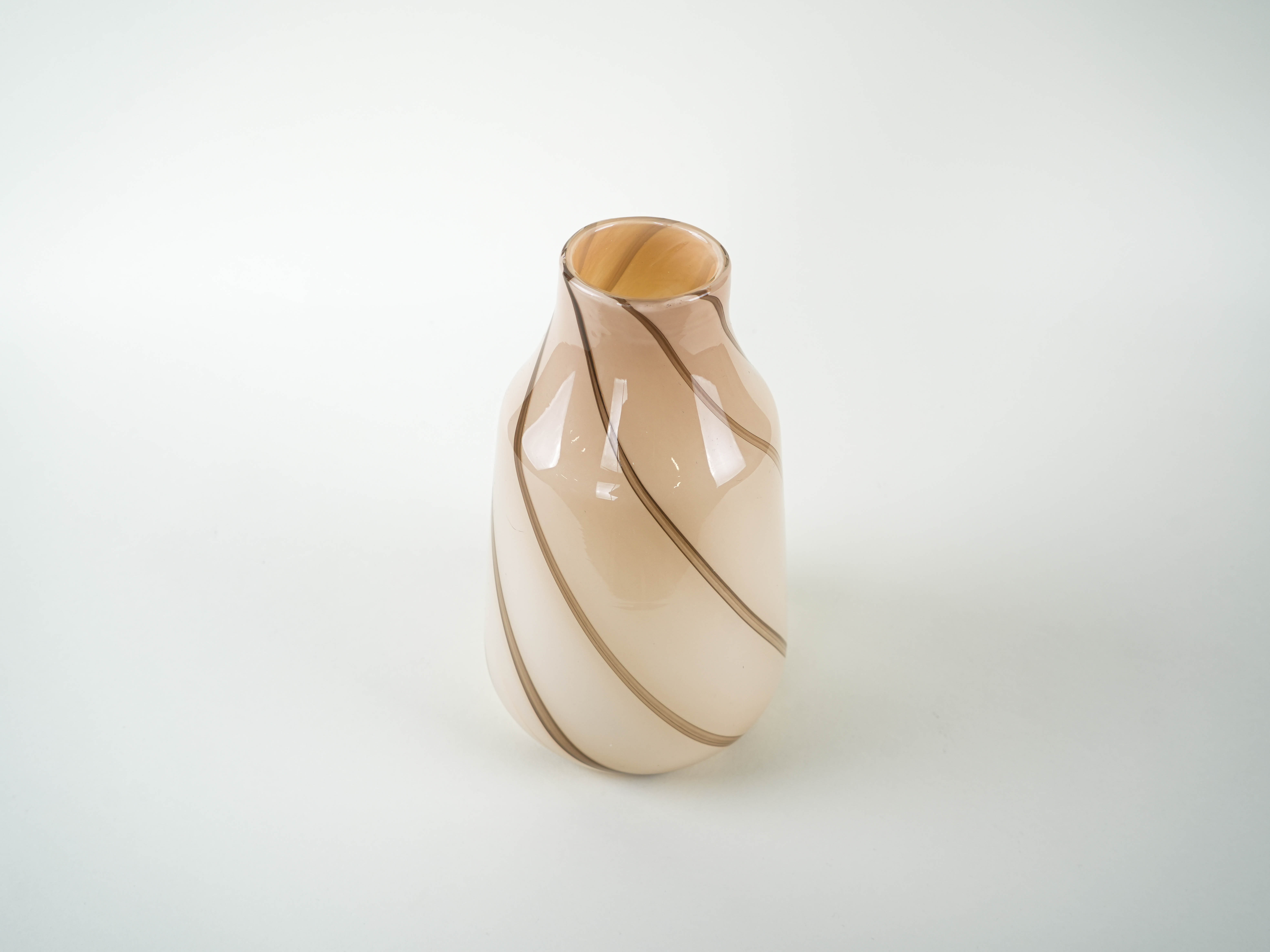 Glass Vase Beige 1970s