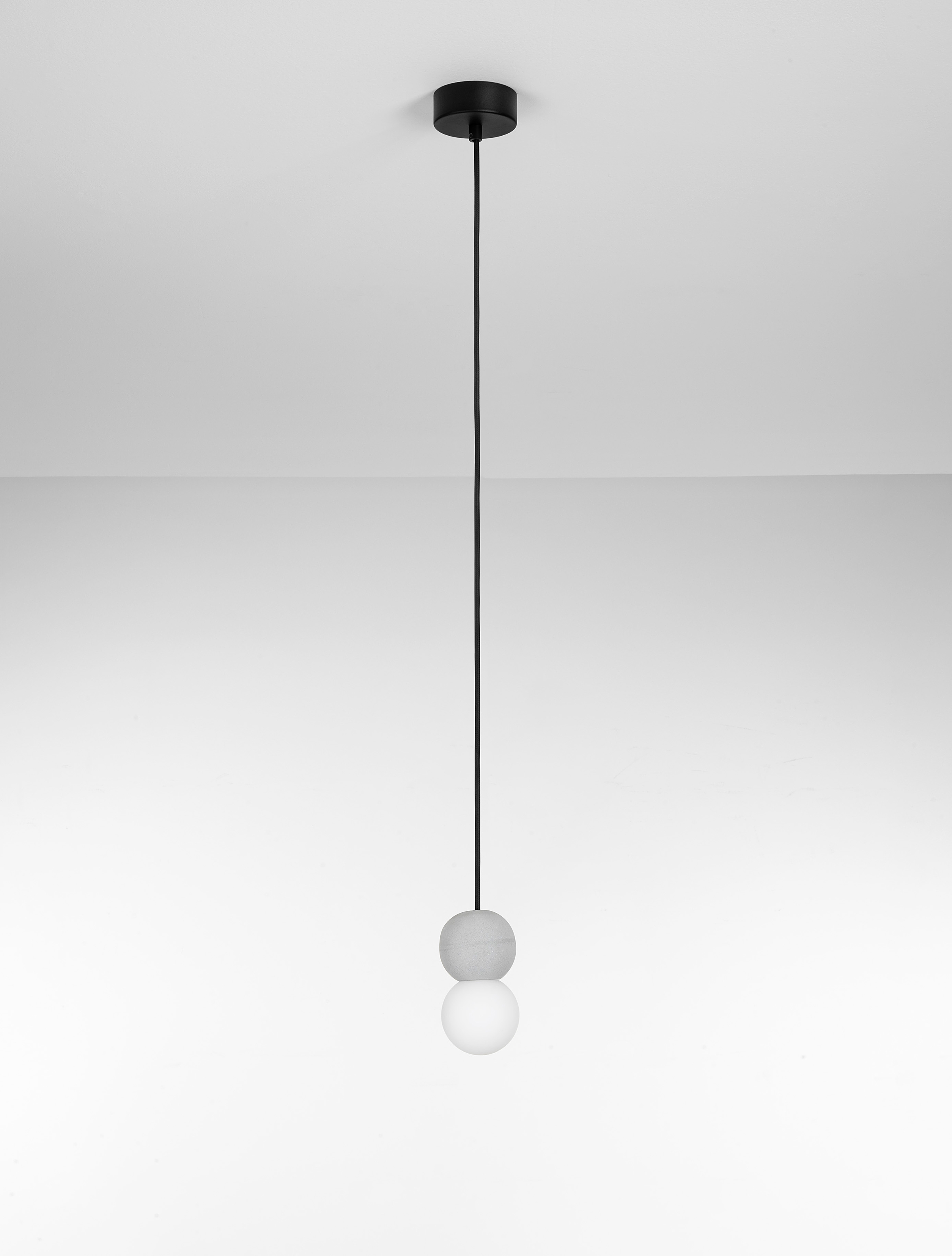 Zero Type A Pendant Light Aluminum Opal Glass Grey