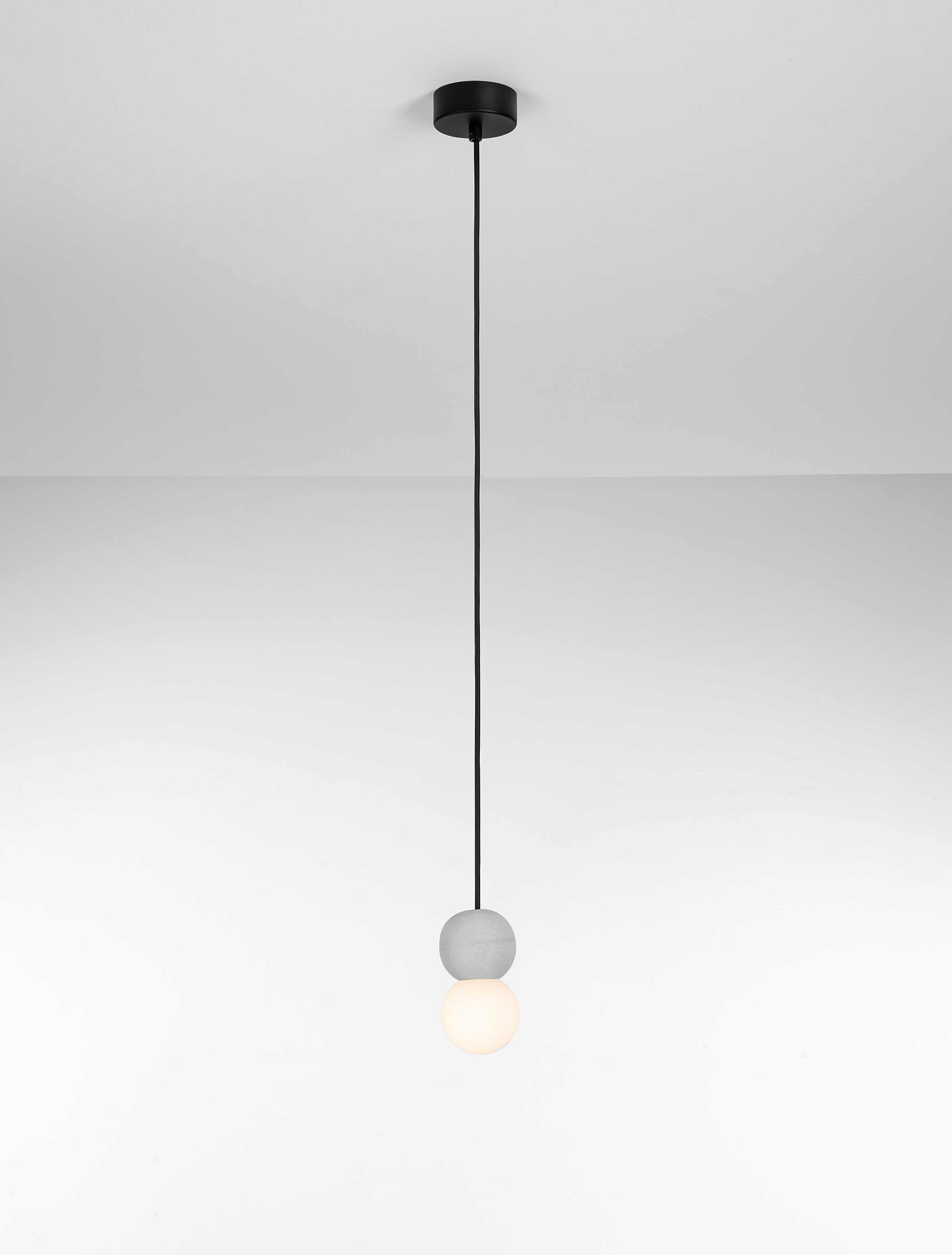 Zero Type A Pendant Light Aluminum Opal Glass Grey