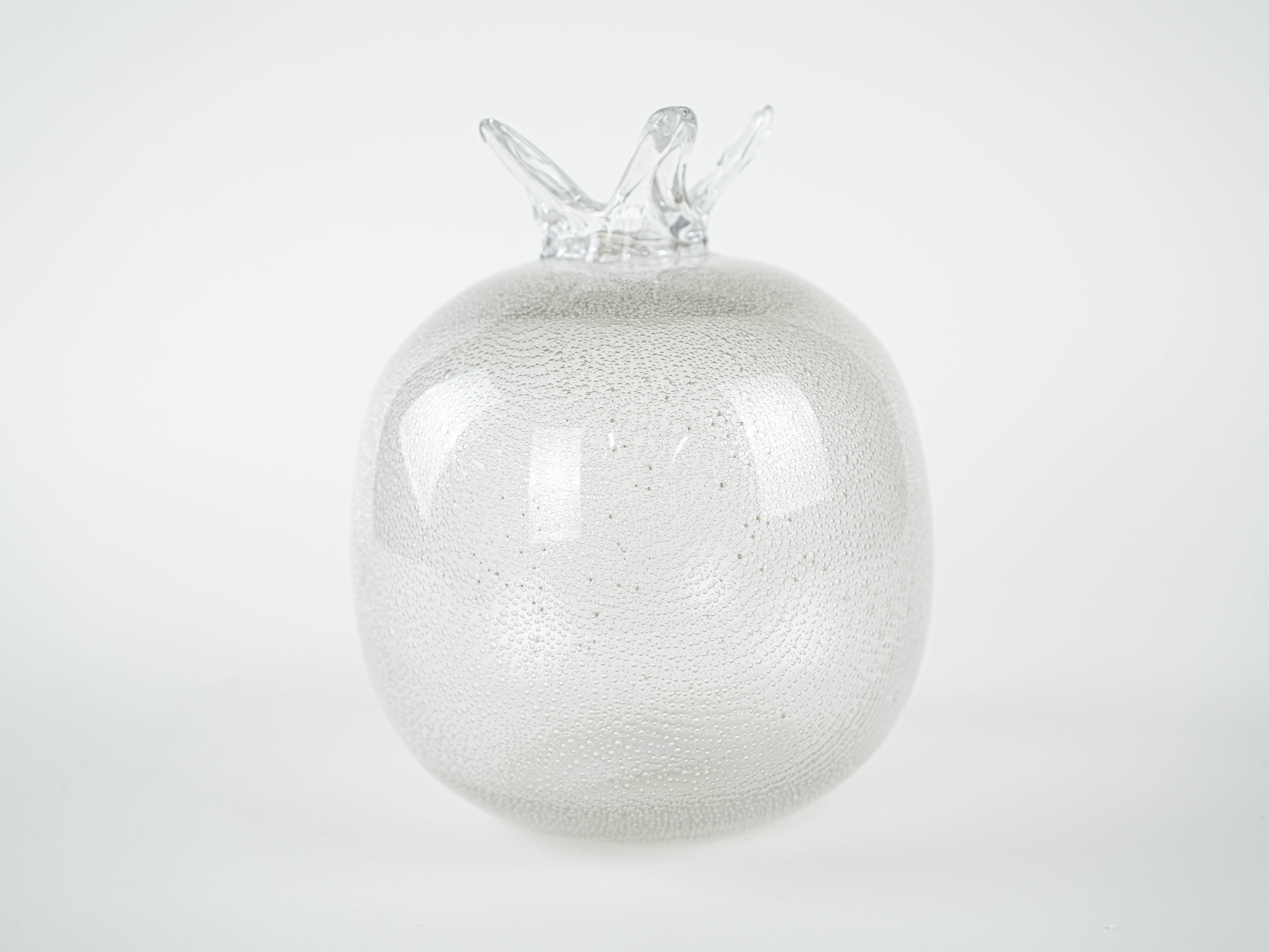 Glasvase Granatapfel-Form 1970er Jahre