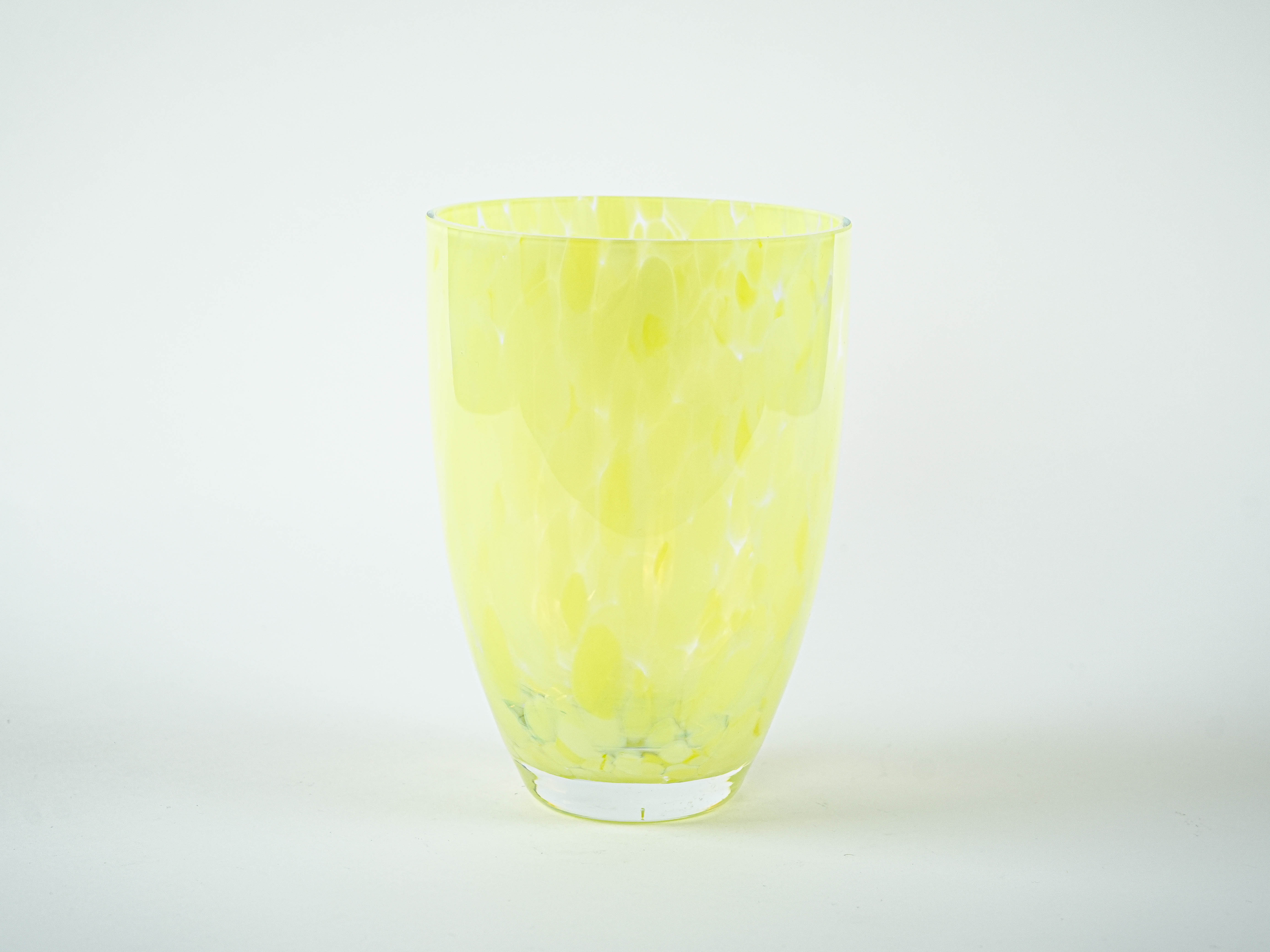 Glass Vase Lemon Yellow 1970s