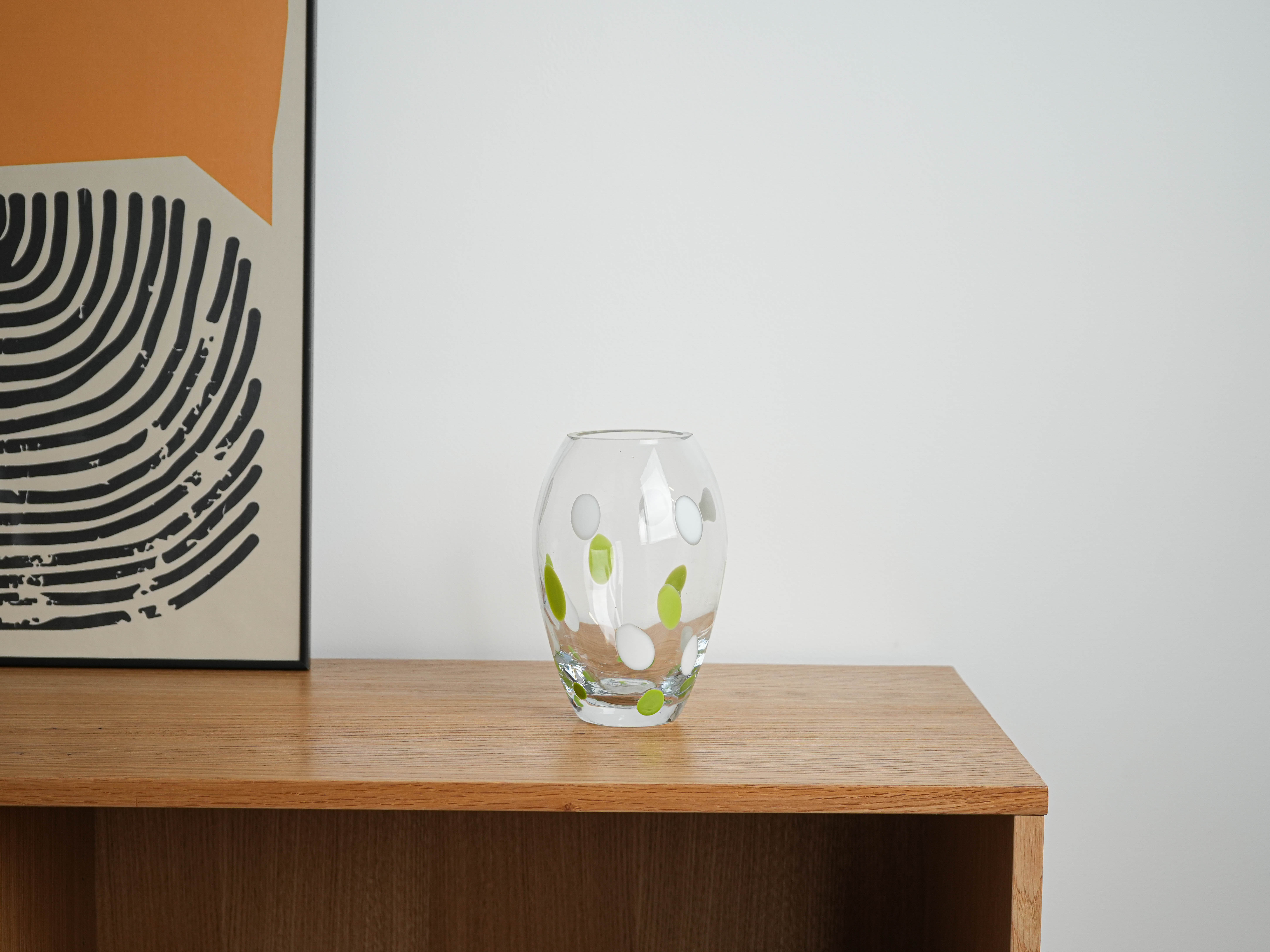 Glass vase with dots 1970s